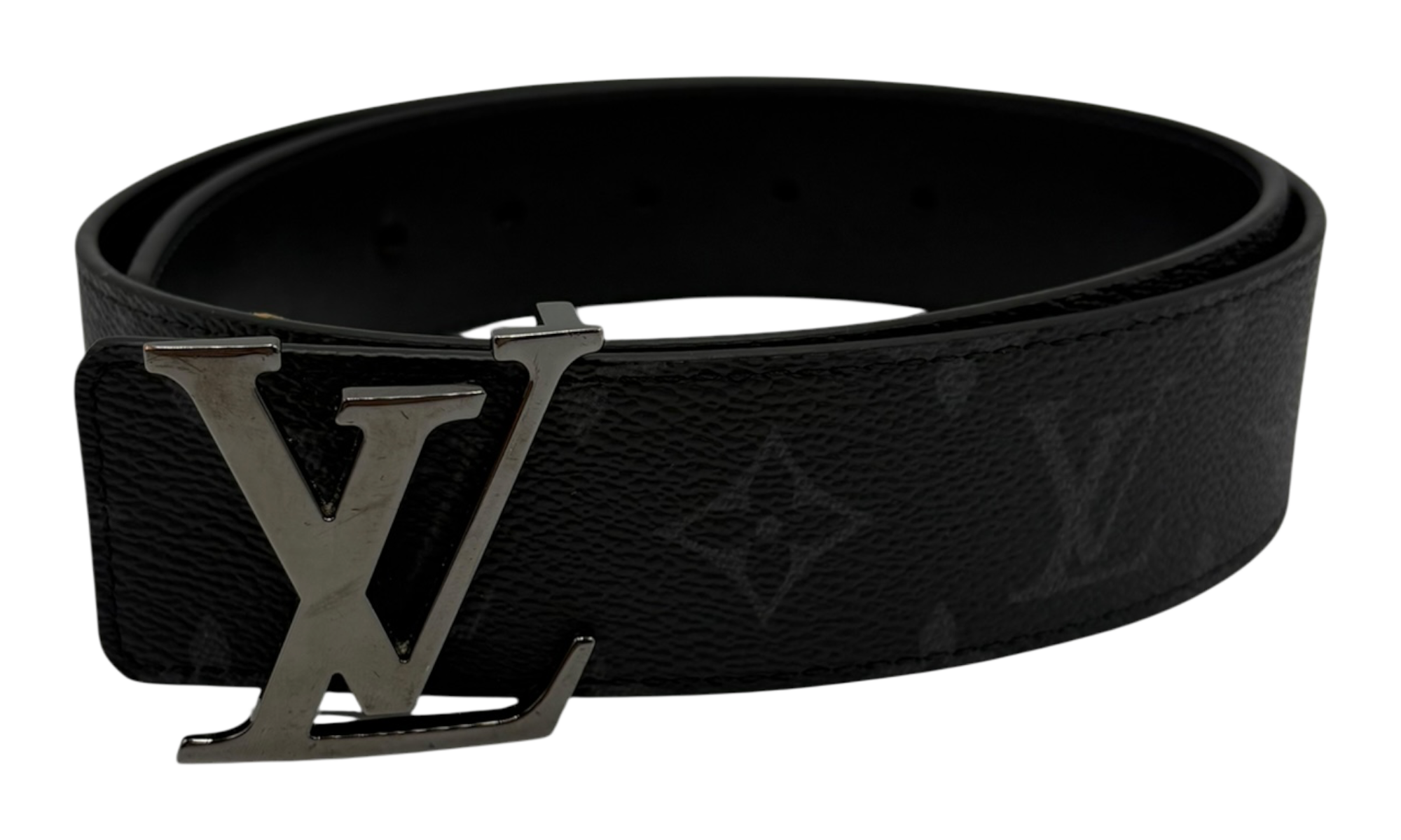 Louis Vuitton LV Initiales Reversible Black Monogram Belt (PreOwned)