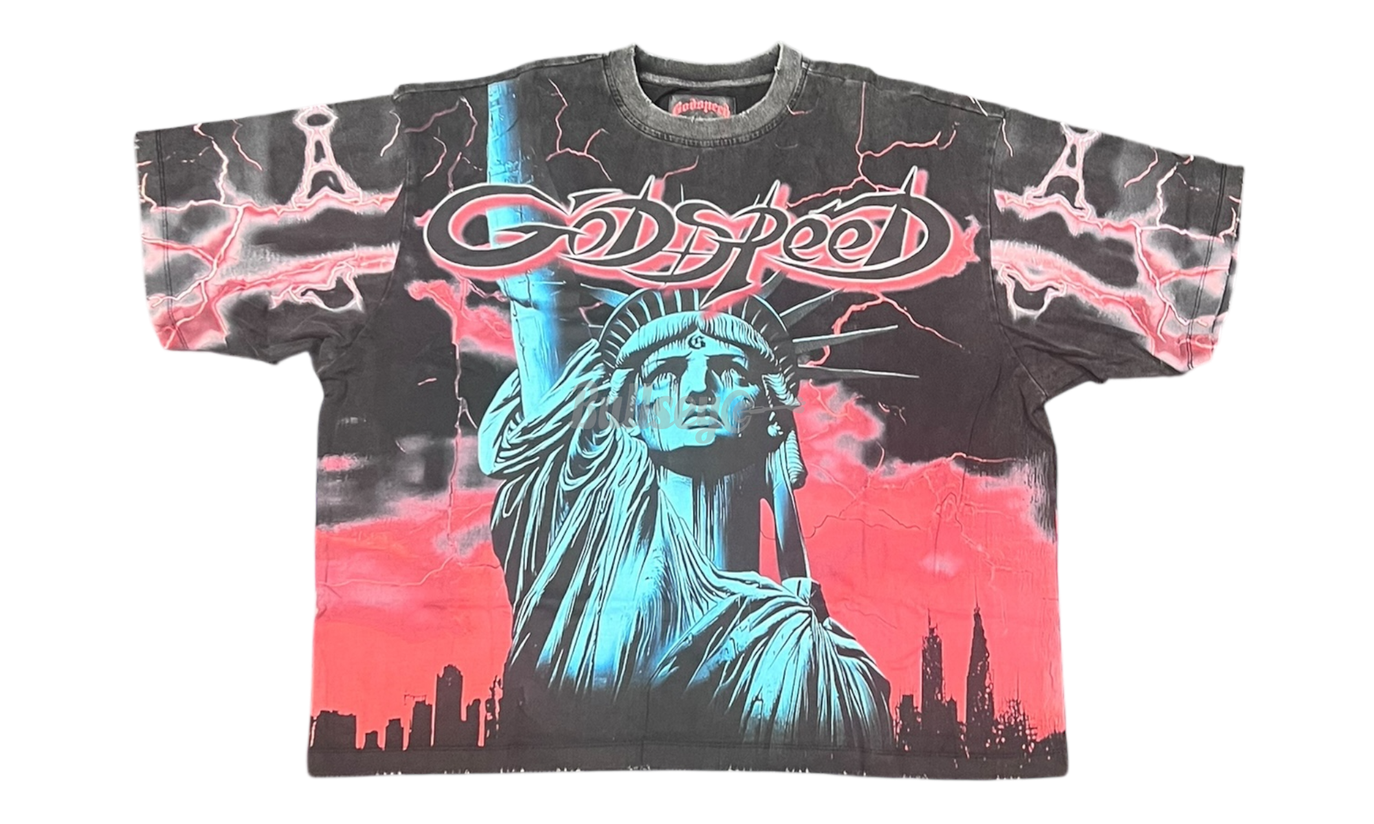 Godspeed Red Voltage Washed Black T-Shirt