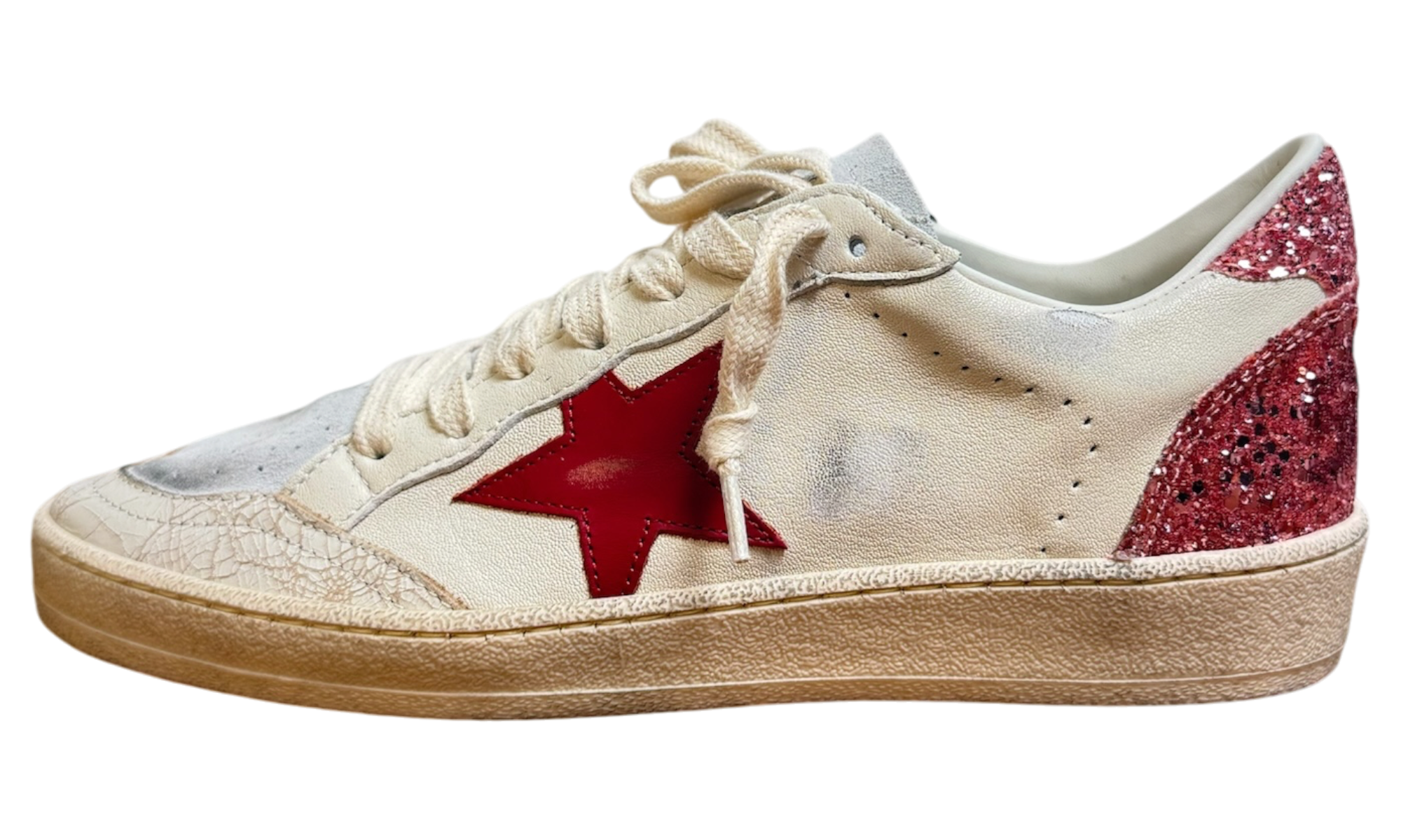 Golden Goose Women's Pink Ball Star Leather Sneakers