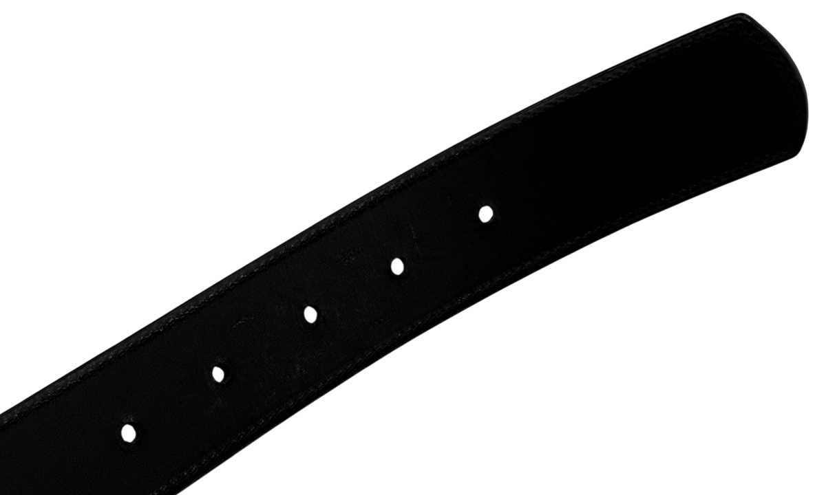 Chrome Hearts 1.5 in Oval .925 Silver Belt Buckle & Black Leather Strap