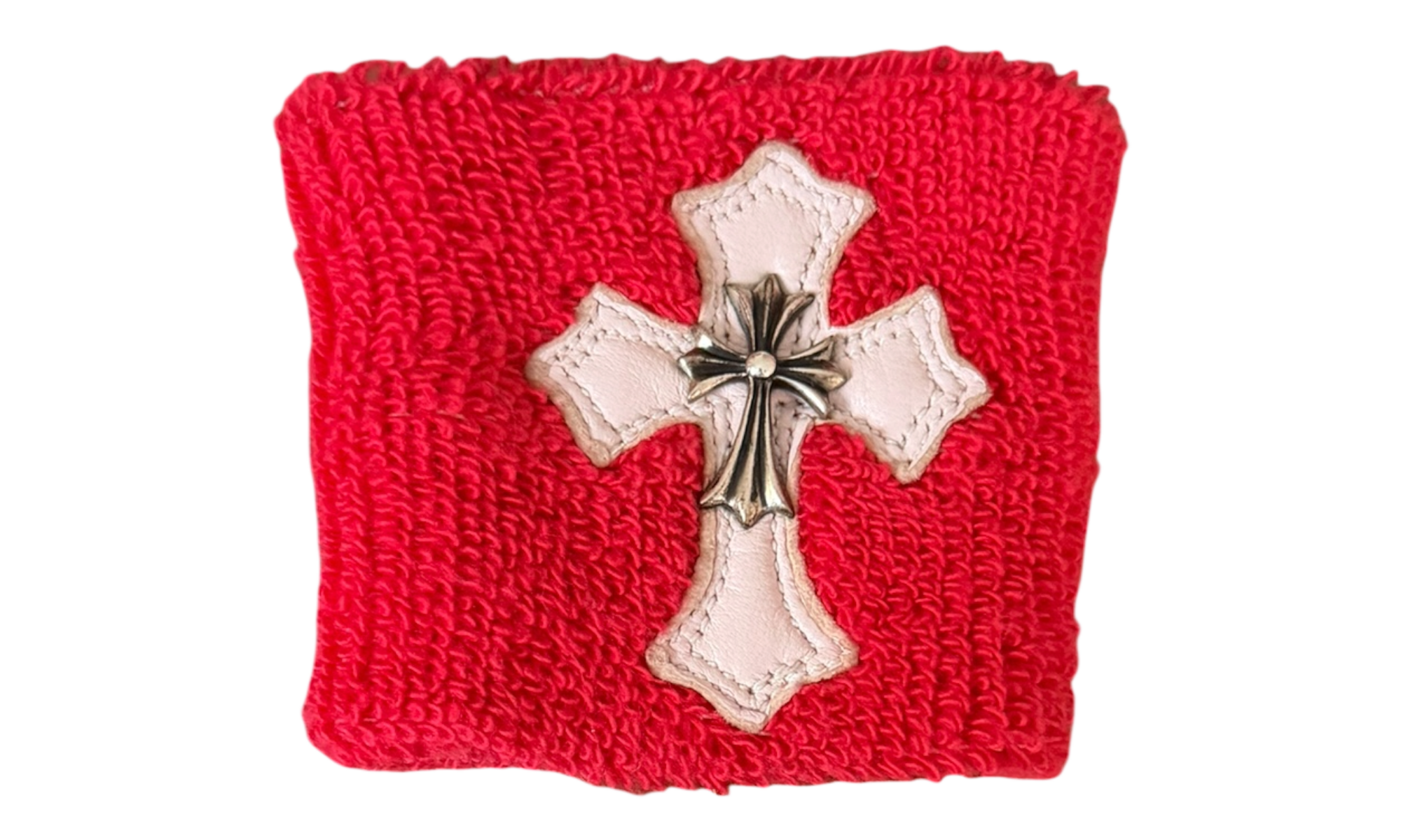 Chrome Hearts Red White Leather Wristband/Sweatband