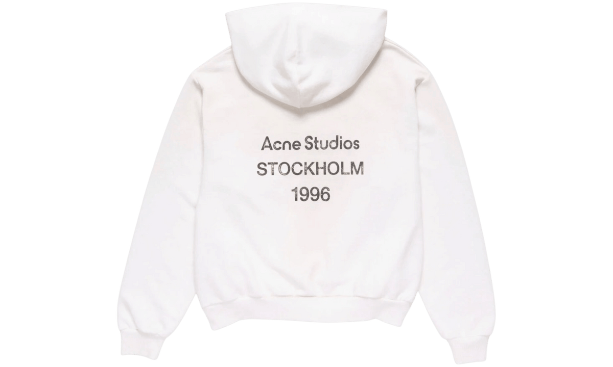 Acne Studios Fleece Logo Dusty White Hoodie