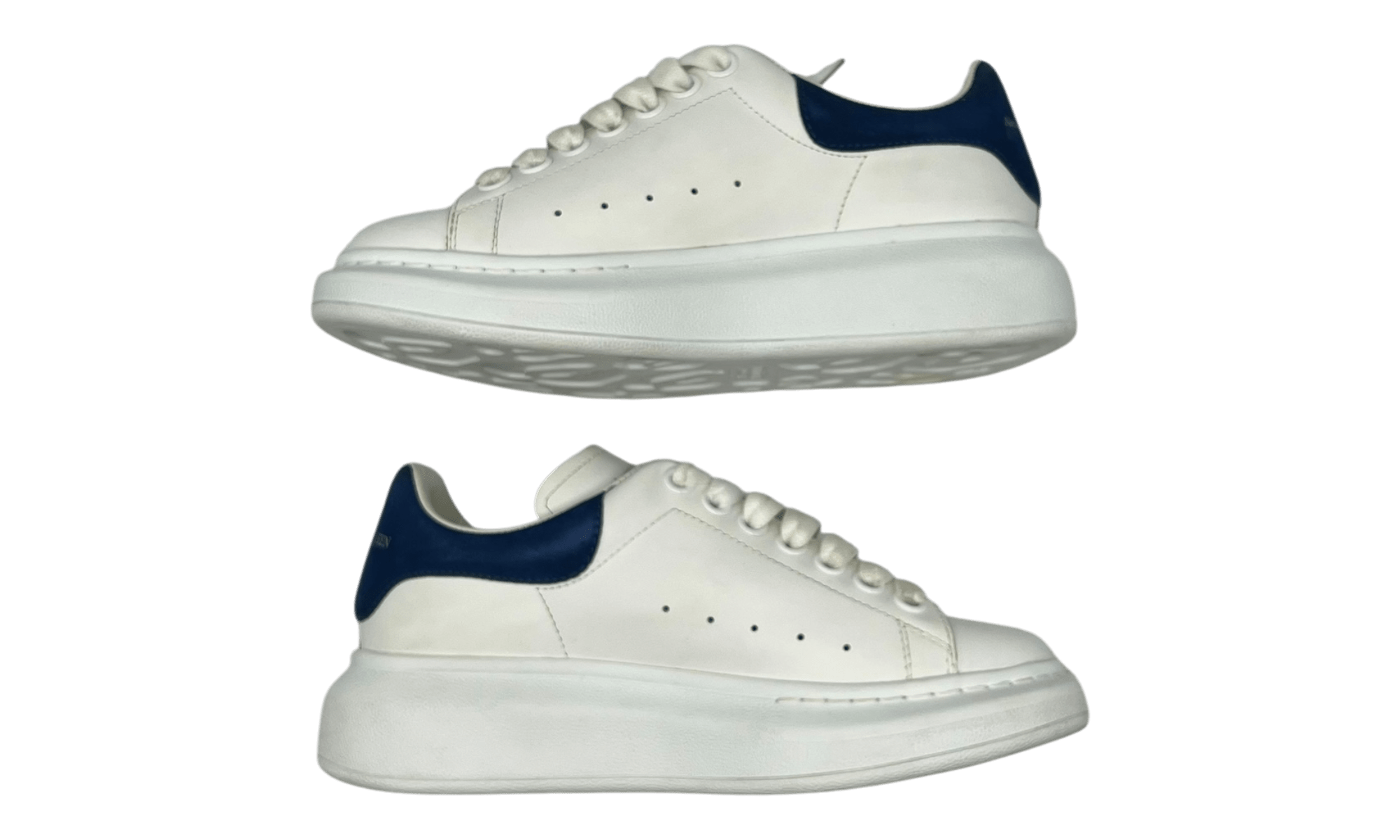 Alexander McQueen Oversized Sneaker White Paris Blue (Kids) (PreOwned) (No Box)