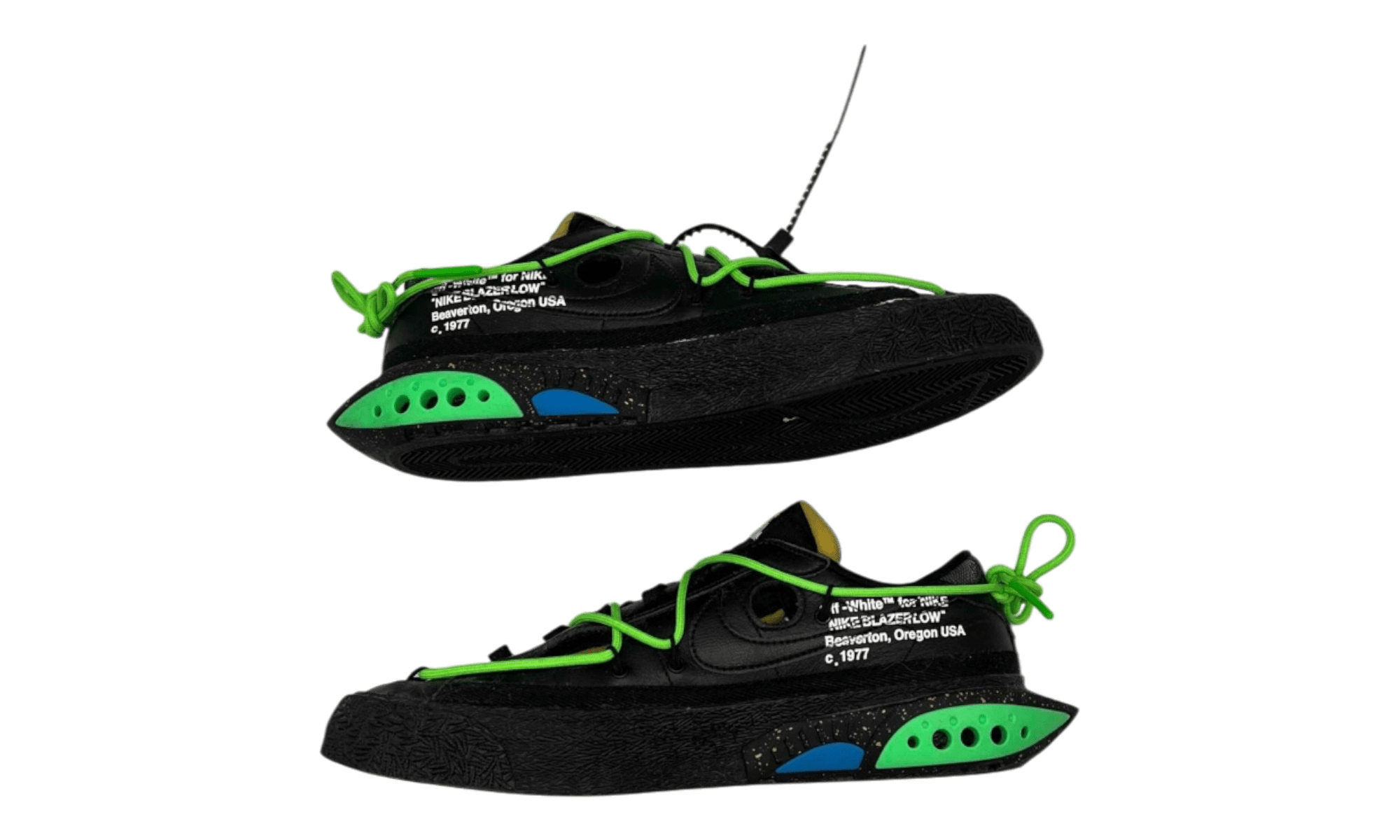 Nike Blazer Low Off-White Black Electro Green (PreOwned)