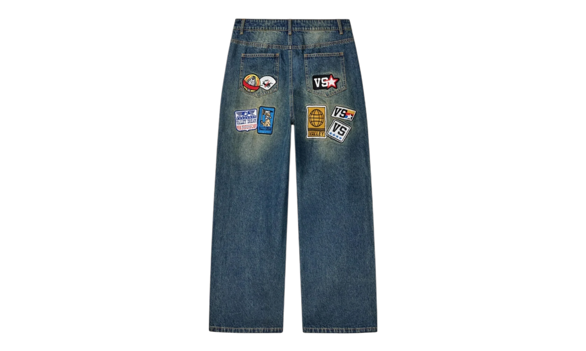 Vale Forever 1980s Blue Denim Carpenter Pants