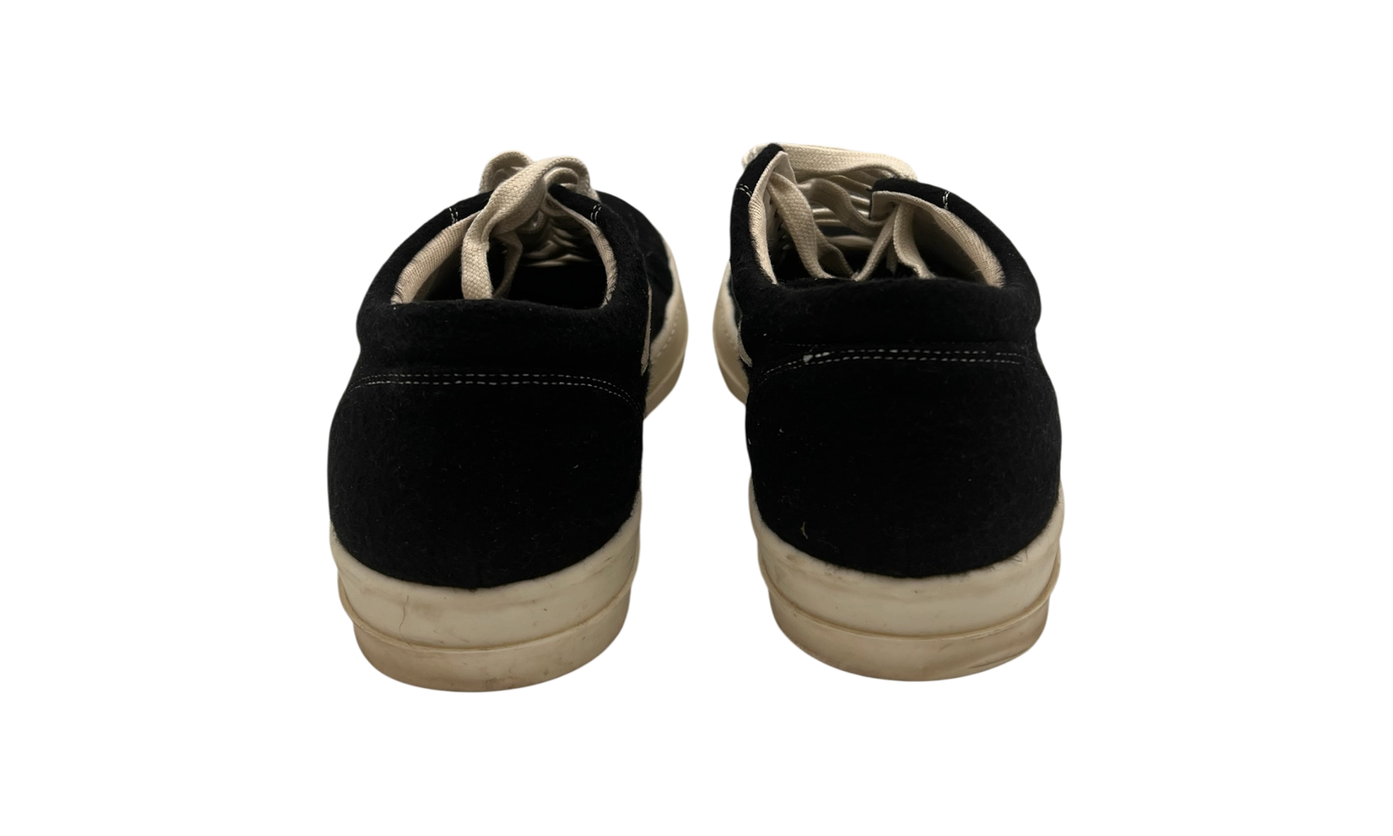 Rick Owens DRKSHDW Vintage Fleece Black/Milk Sneakers (Preowned)