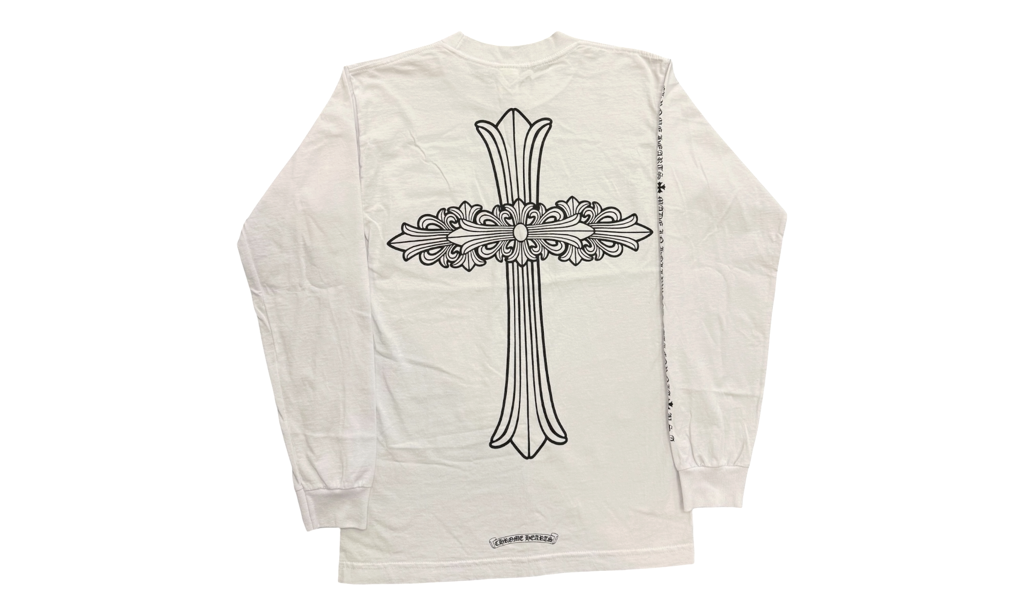 Chrome Hearts Vintage Floral Cross White Longsleeve T-Shirt