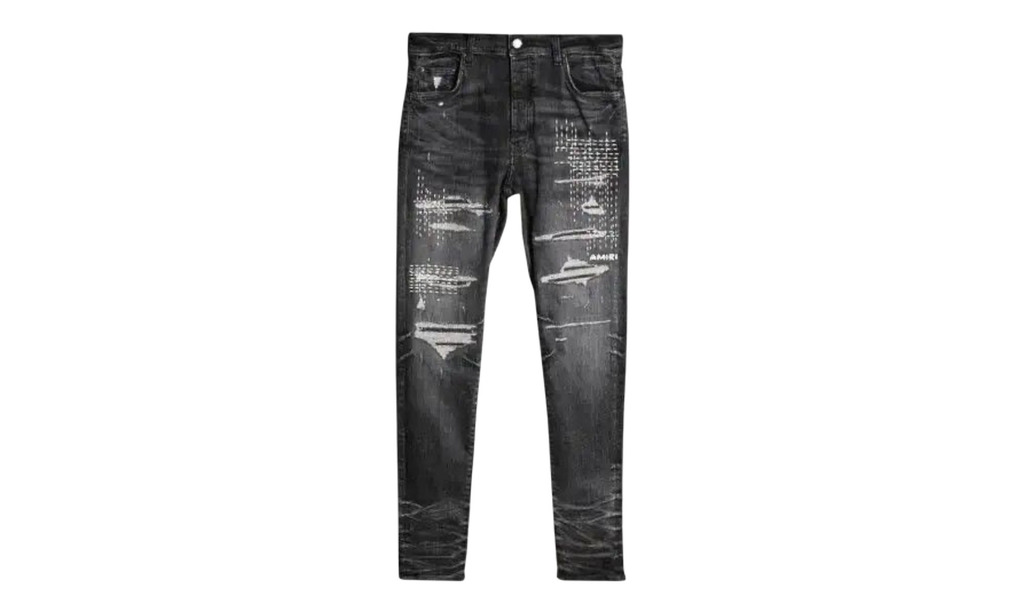 Amiri Boro Repaired Rain Grey Jeans (PreOwned)