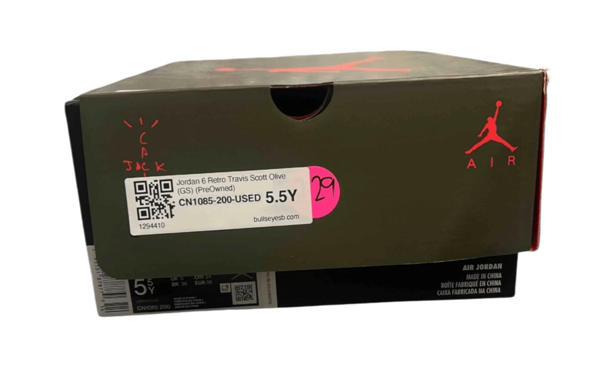 Jordan 6 Retro Travis Scott Olive (GS) (PreOwned)