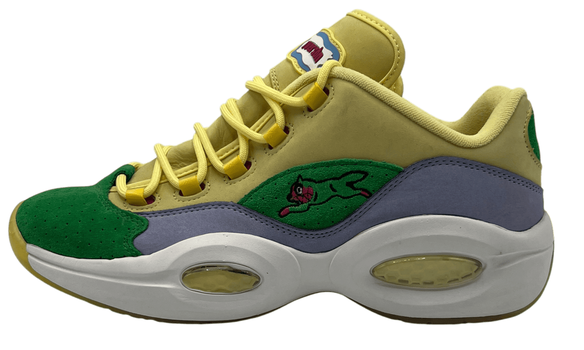 Reebok Question Low BBC Ice Cream Running Dog Yellow Green (PreOwned)
