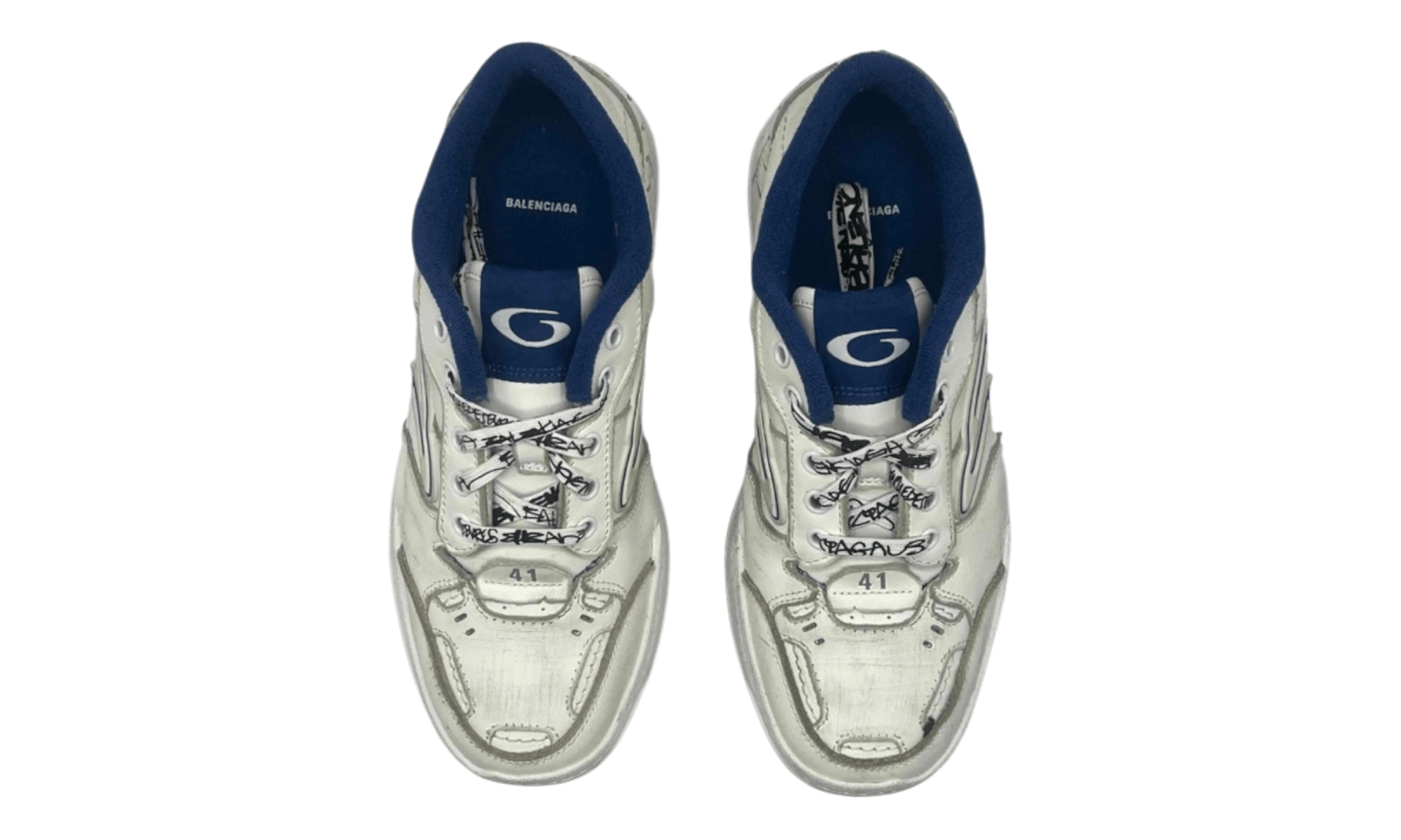 Balenciaga Hamptons Worn-Out White Dark Blue (PreOwned)