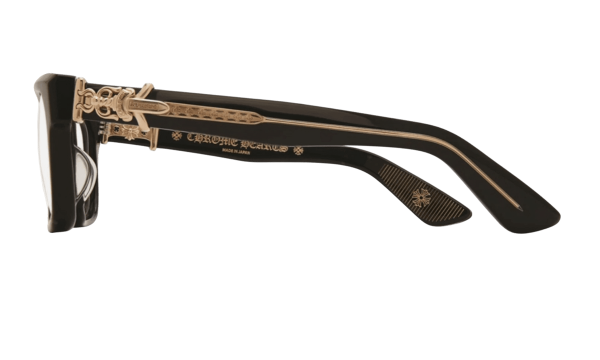 Chrome Hearts Vagillionaire II Black/Gold Crystal Glasses