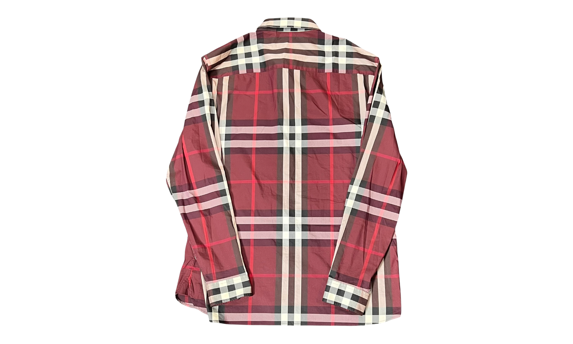 Burberry Brit Burgundy Nova Check Plaid Flannel Shirt (PreOwned)