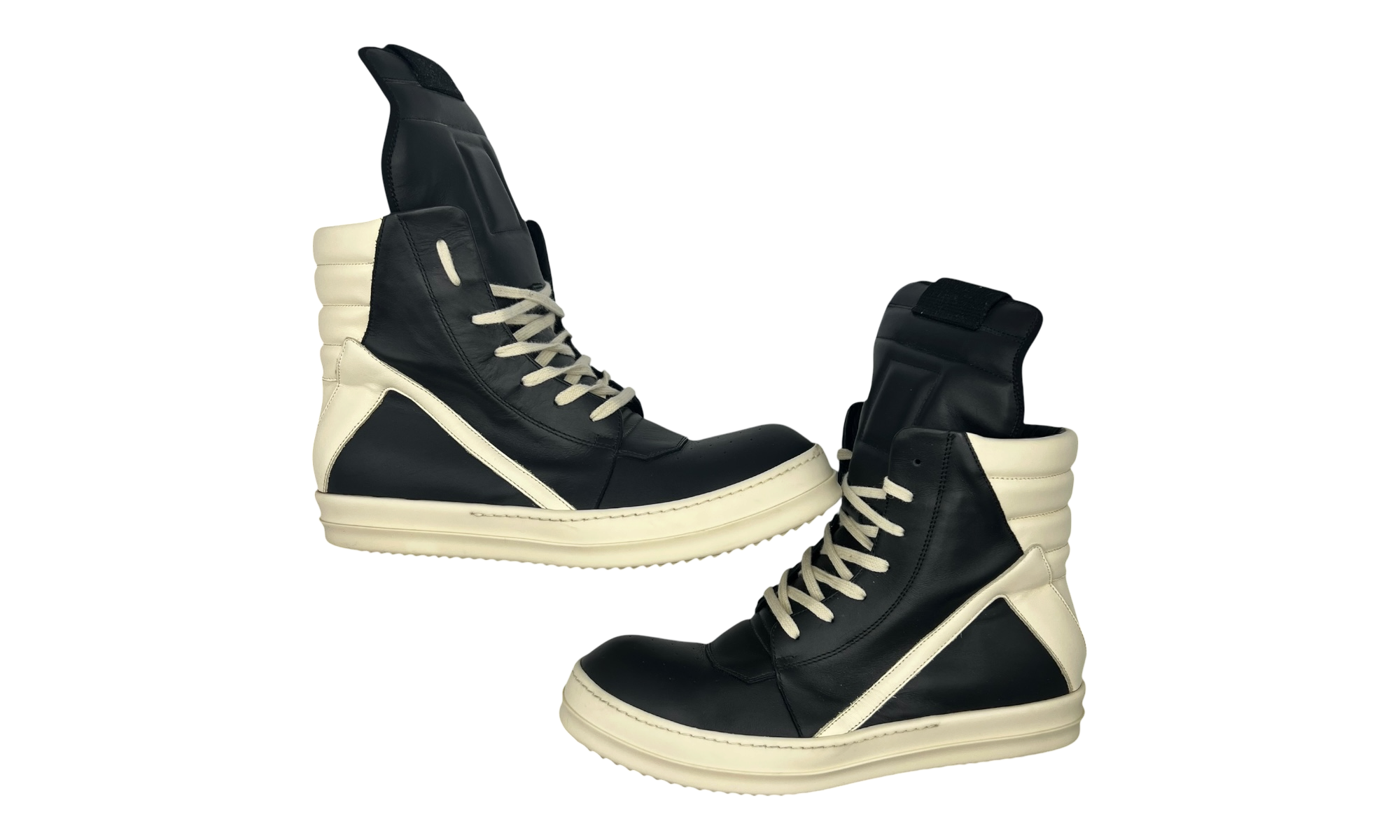 Rick Owens Black Temple Geobasket Sneakers ( Preowned )