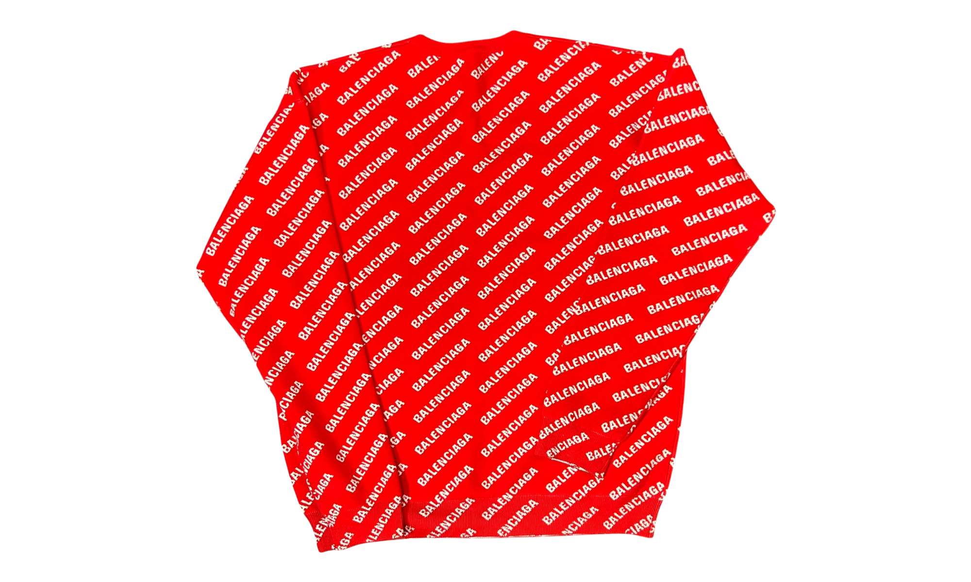 Balenciaga All Over Red Logo Crewneck (PreOwned)