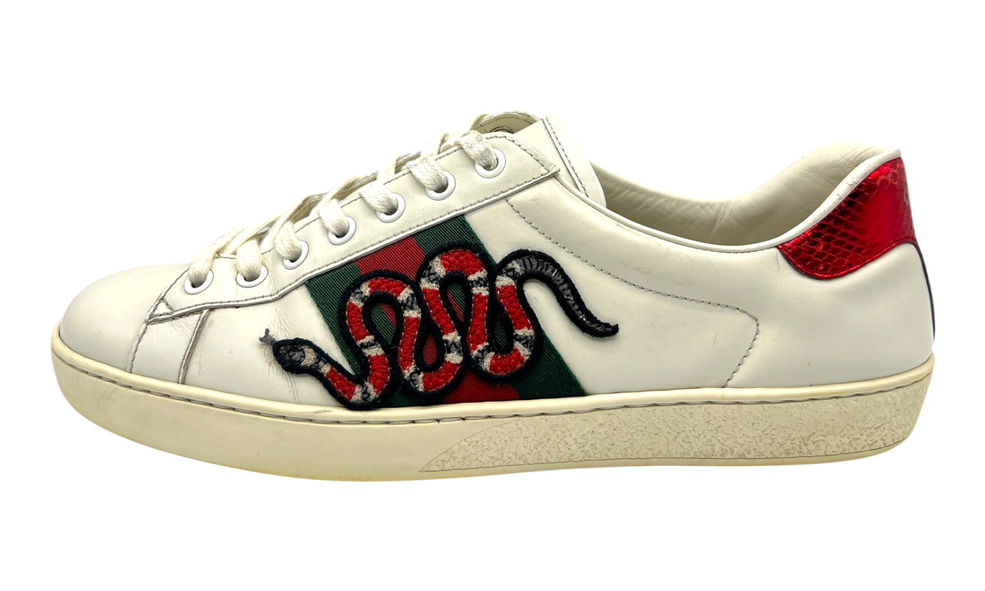 Gucci Ace Embroidered Snake (PreOwned) (Missing One Insole)