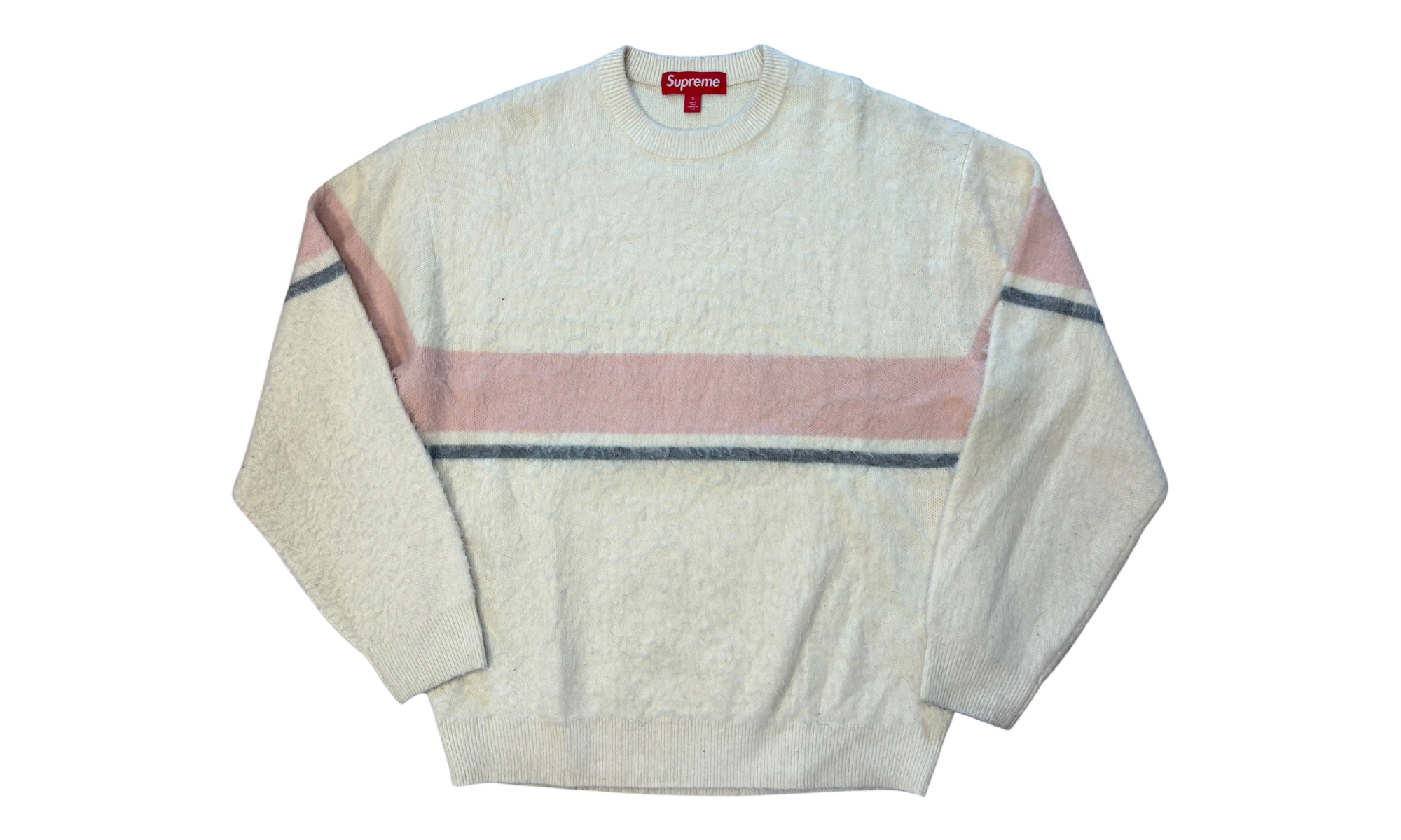 Supreme Brushed Stripe Ivory Sweater (PreOwned)