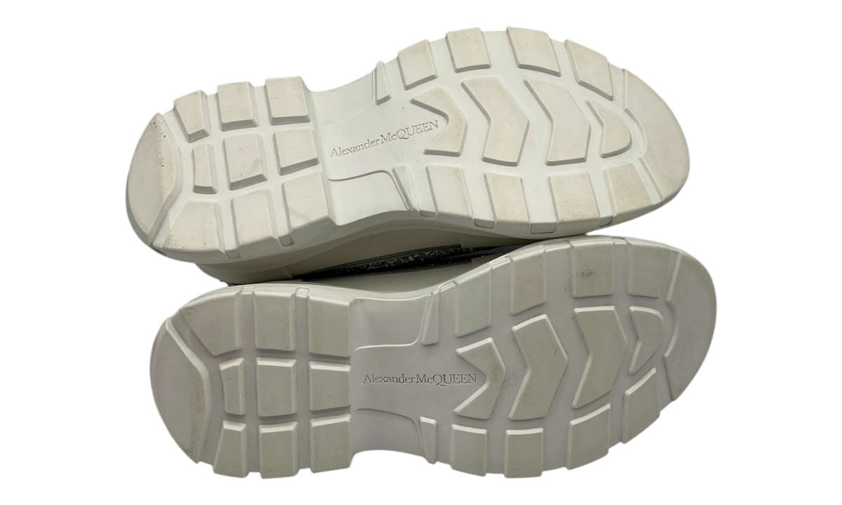Alexander McQueen Wmns Tread Slick Lace Up "Holo Silver Glitter" (PreOwned)