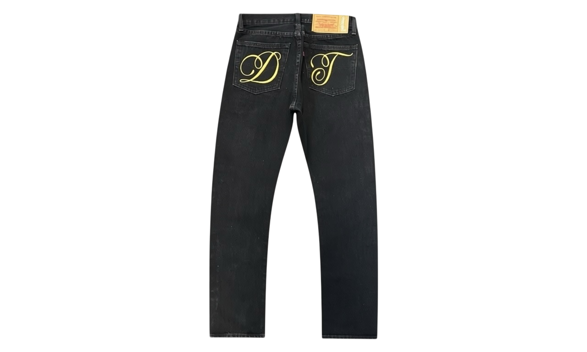 Denim Tears Metallic Gold Script Black Jeans (PreOwned)