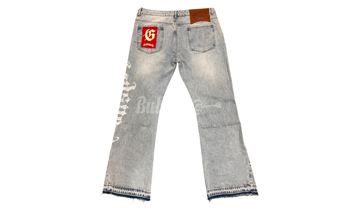 Godspeed OG Logo Blue Denim Flared Jeans
