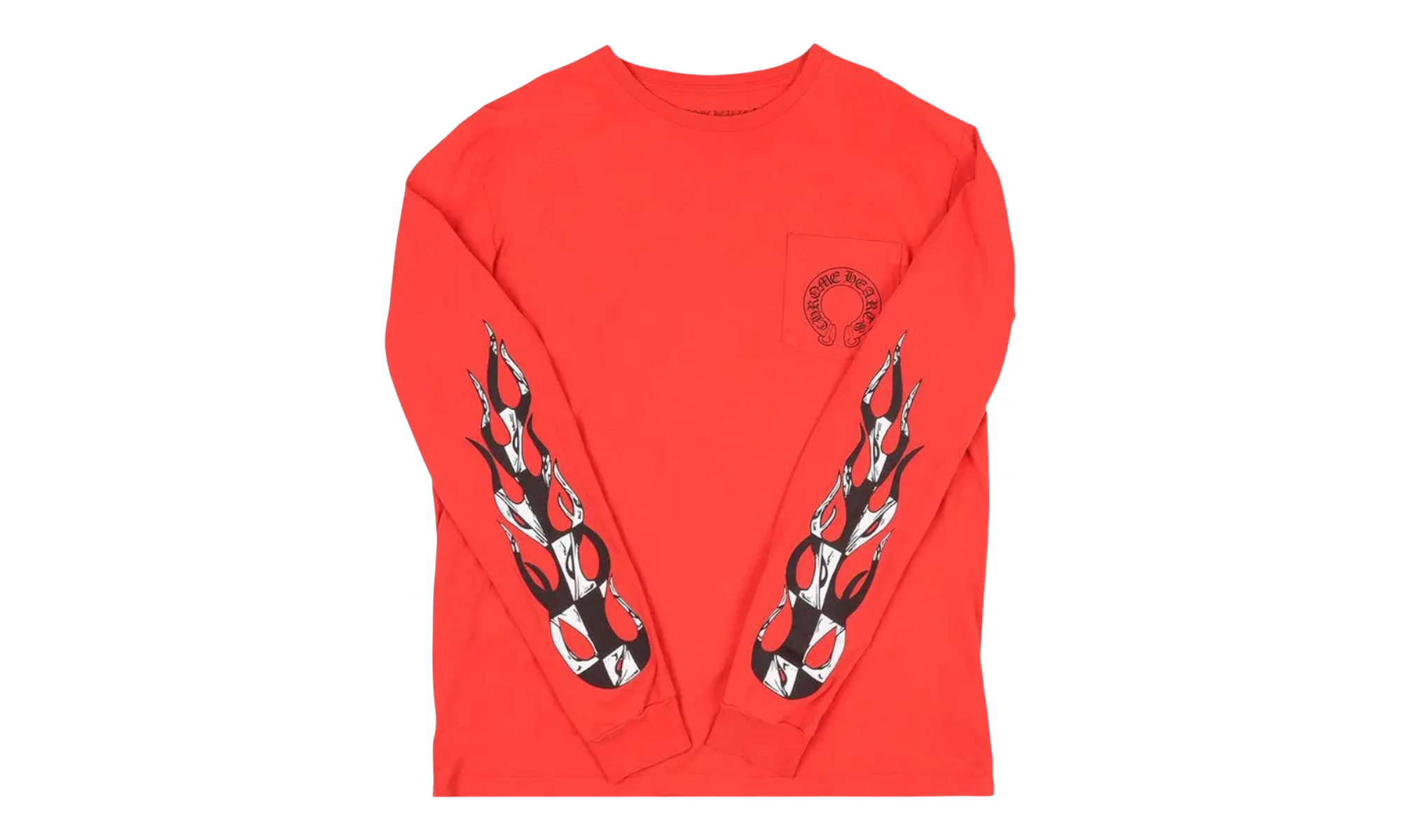 Chrome Hearts Chomper Flag Red Longsleeve T-Shirt