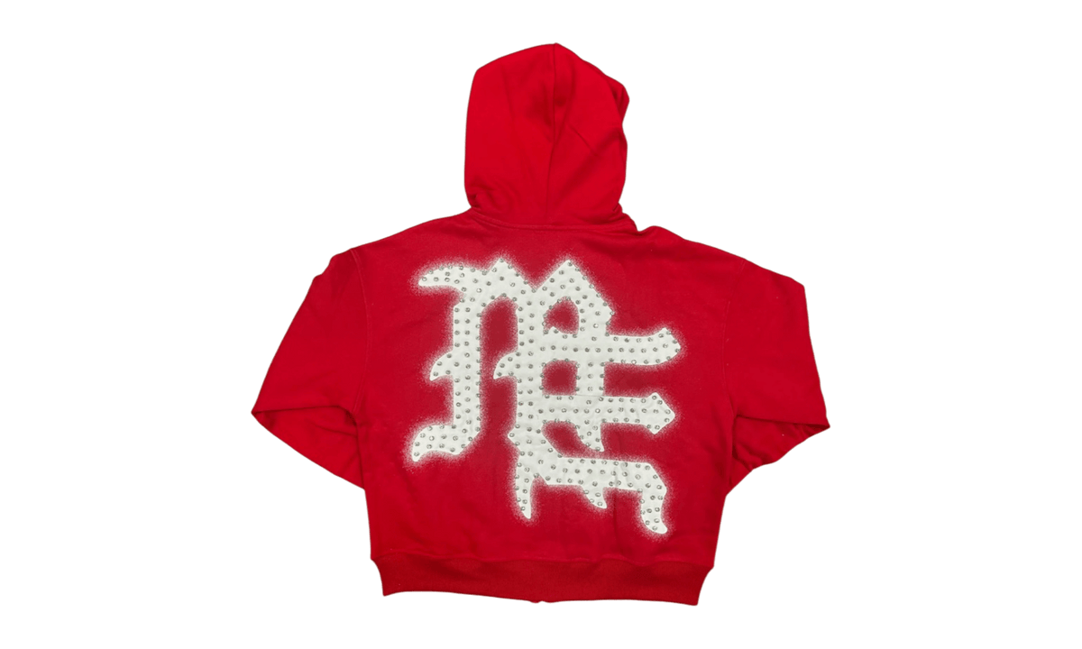 Mixed Emotion "End" Red Rhinestone Hoodie