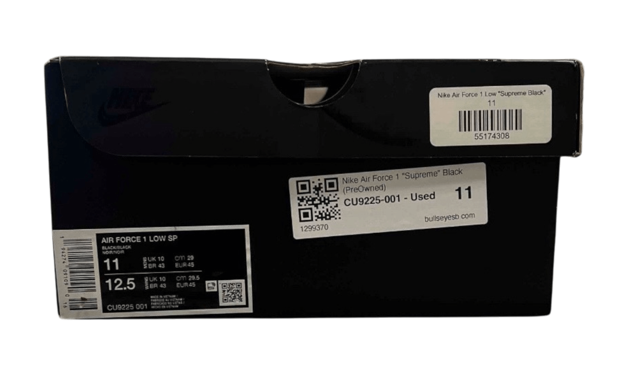 Nike Air Force 1 "Supreme" Black (PreOwned)