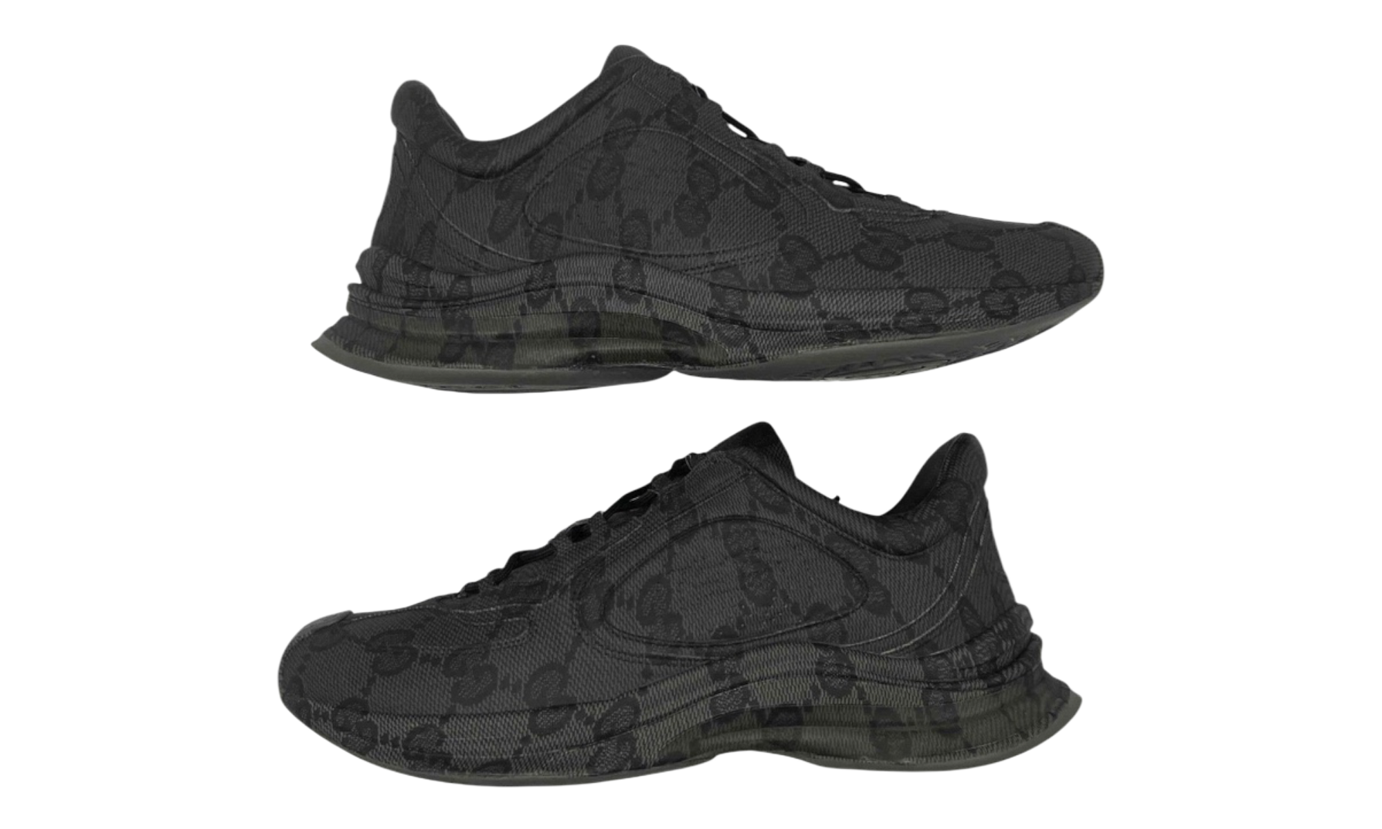Gucci Run "GG Water Transfer Print Black" Sneakers (PreOwned)