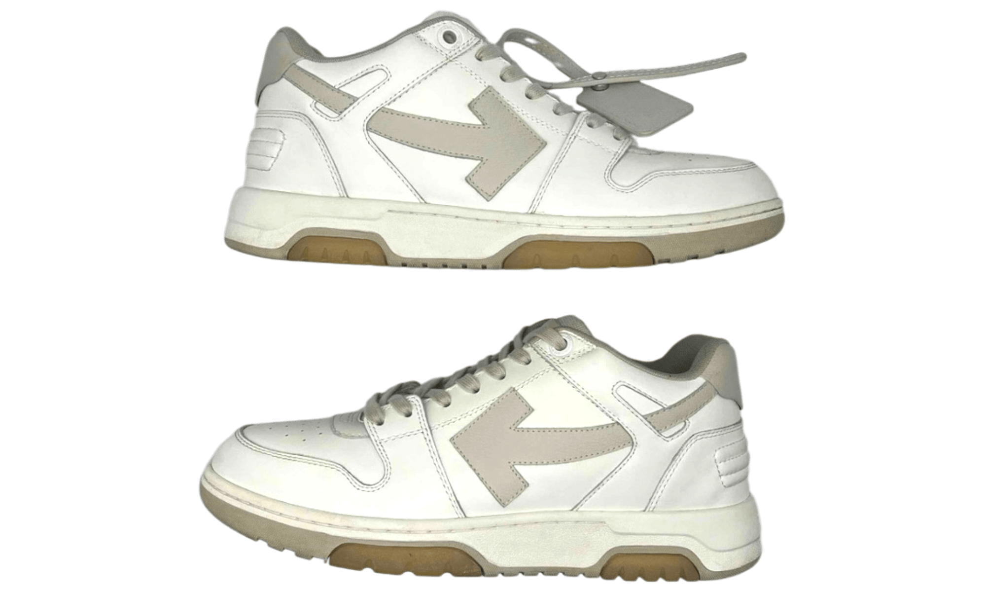 OFF-WHITE Out Of Office OOO Low Tops White Beige (PreOwned)