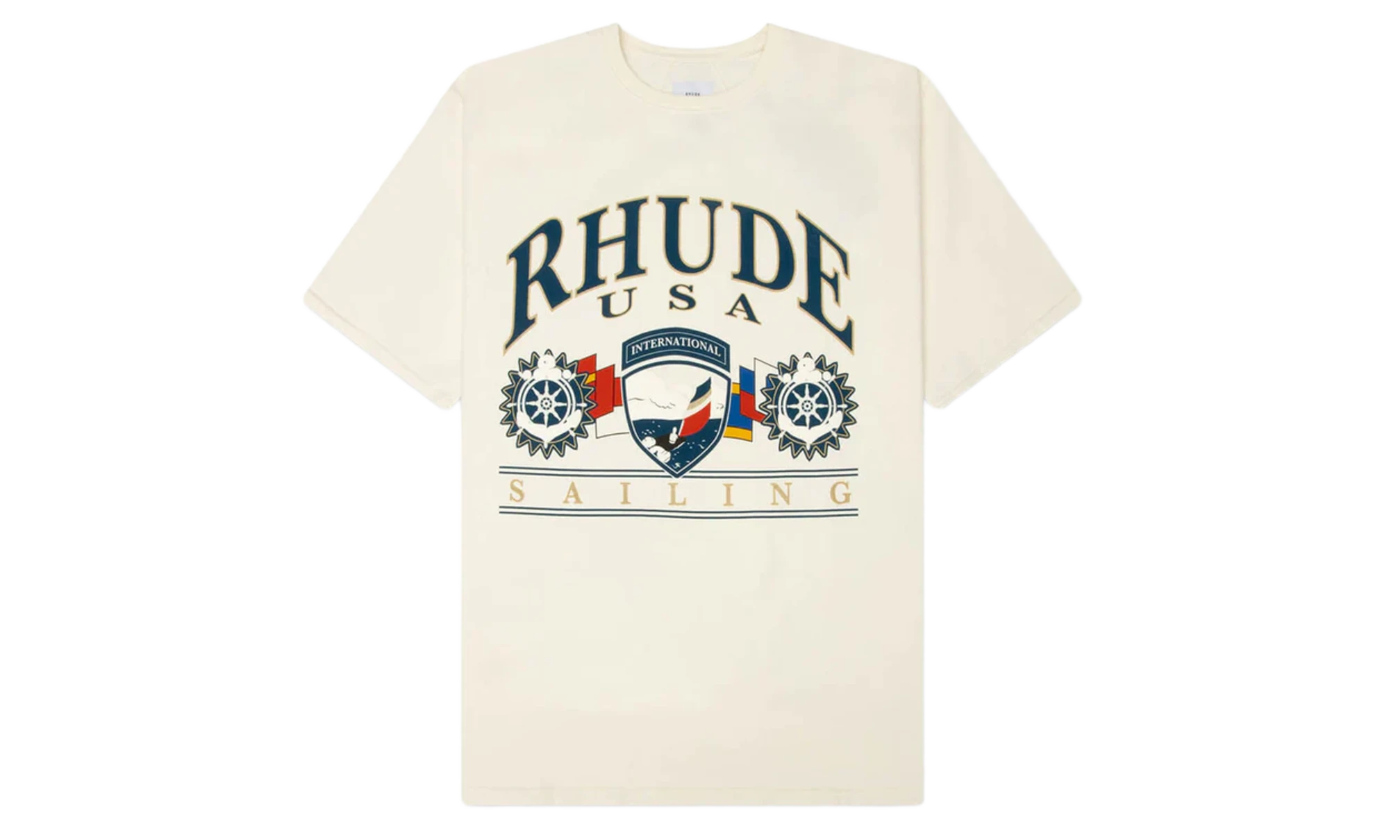 Rhude Usa Sailing Icon Vintage White/Black T-Shirt