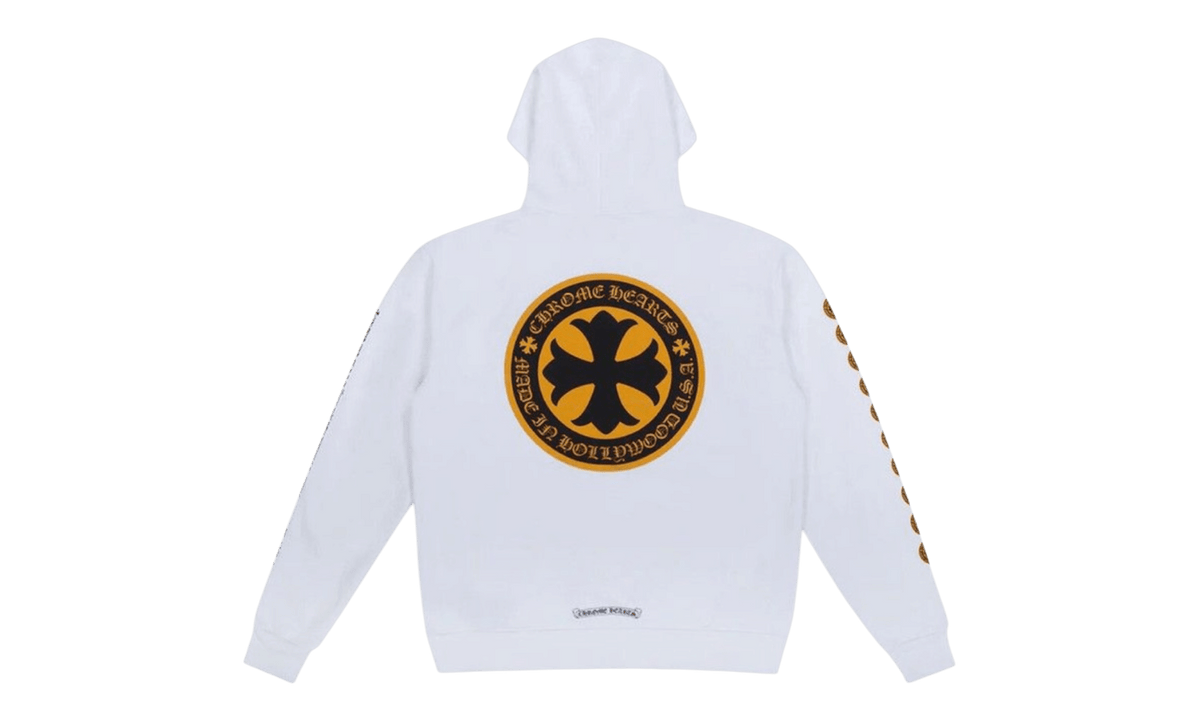 Chrome Hearts Yellow Plus Cross White Hoodie