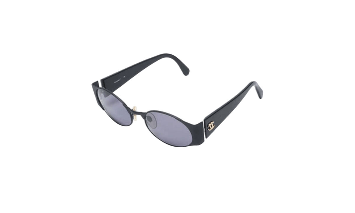 Chanel Vintage Gold Oval Coco Mark Sunglasses (PreOwned)