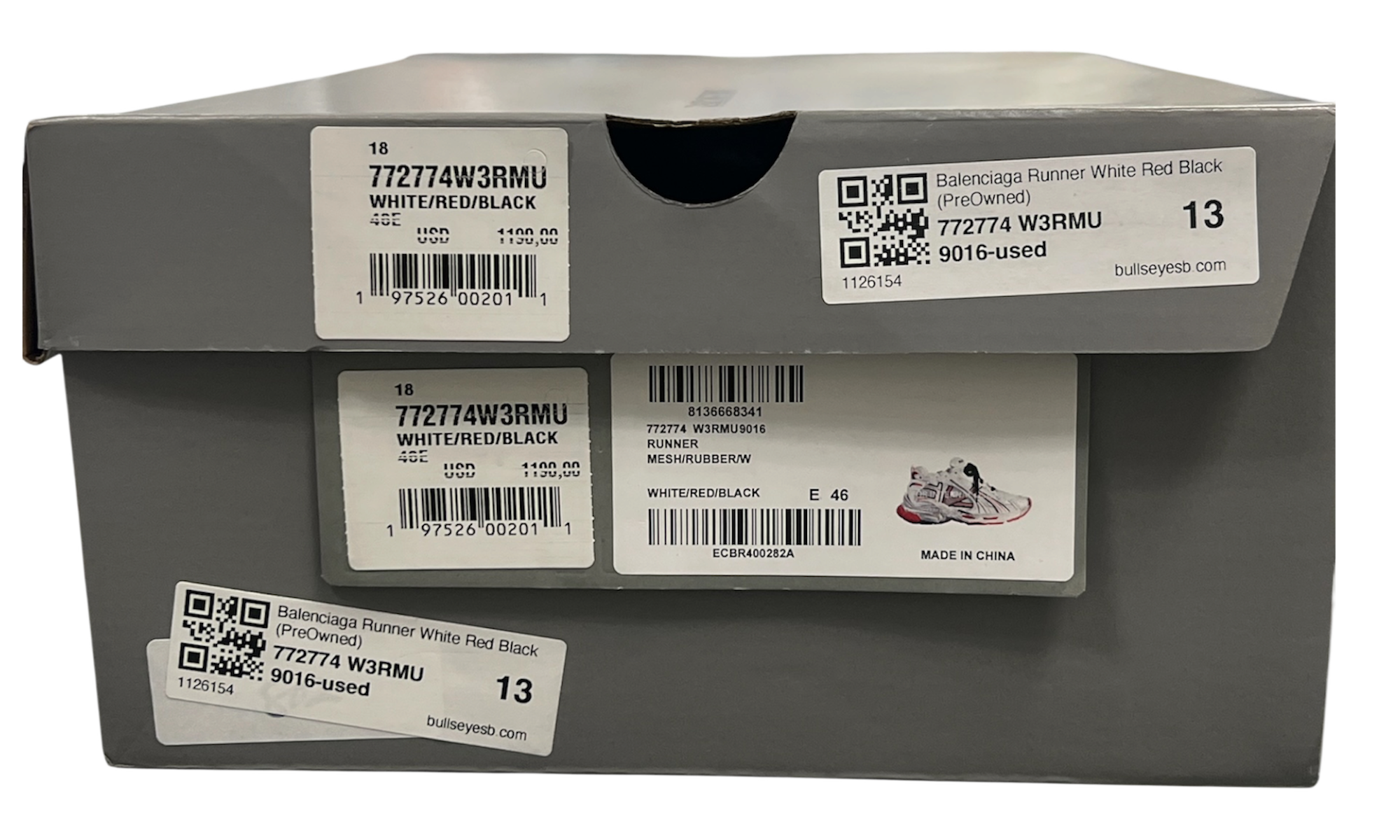 Balenciaga Runner White Red Black (PreOwned)