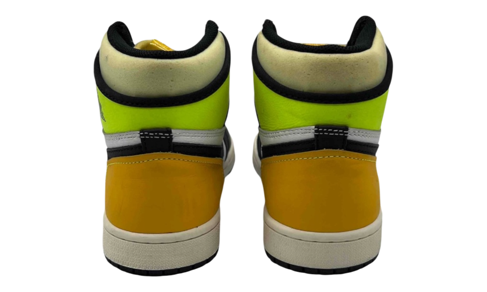Jordan 1 Retro High White Black Volt University Gold (PreOwned) (No Box)