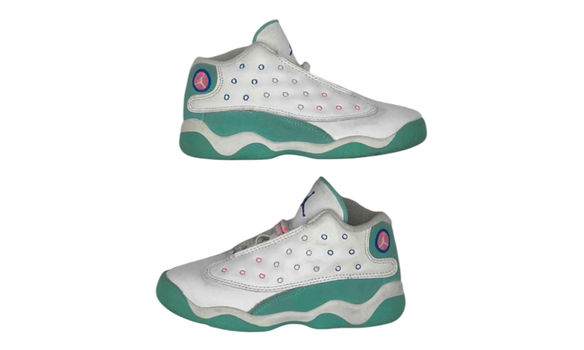 Jordan 13 Retro White Soar Green Pink (TD) (PreOwned) (No Box)