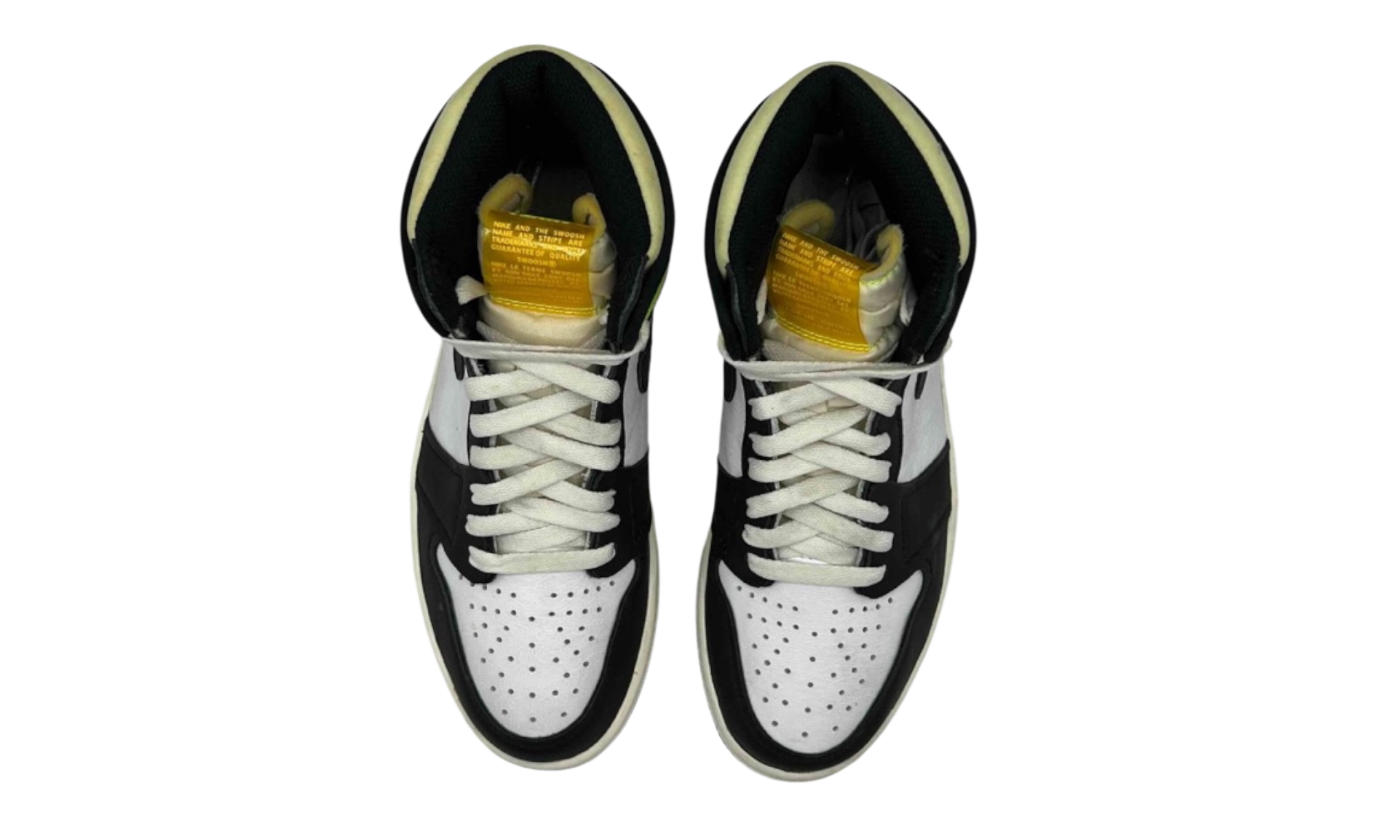 Jordan 1 Retro High White Black Volt University Gold (PreOwned) (No Box)