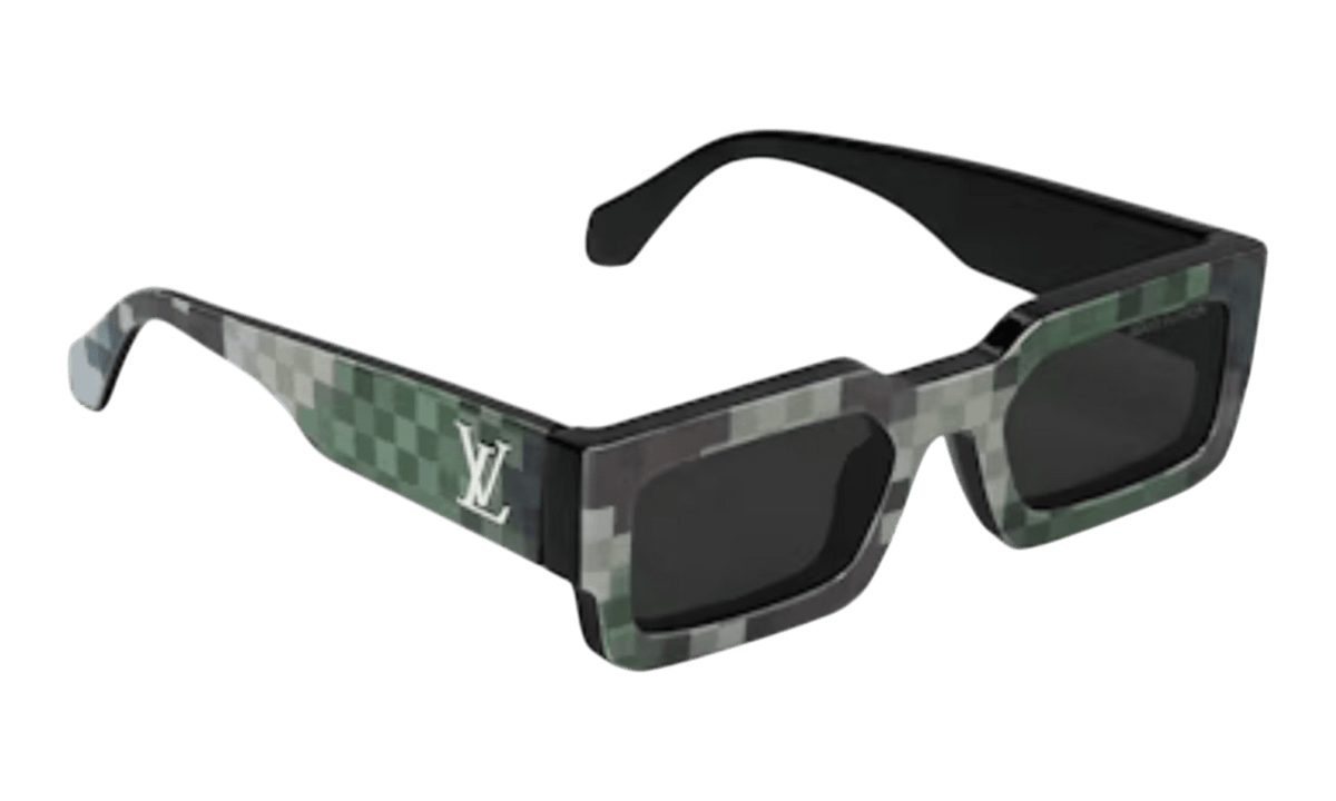 Louis Vuitton Black/Brown/Green Camo Acetate Clash Square Sunglasses