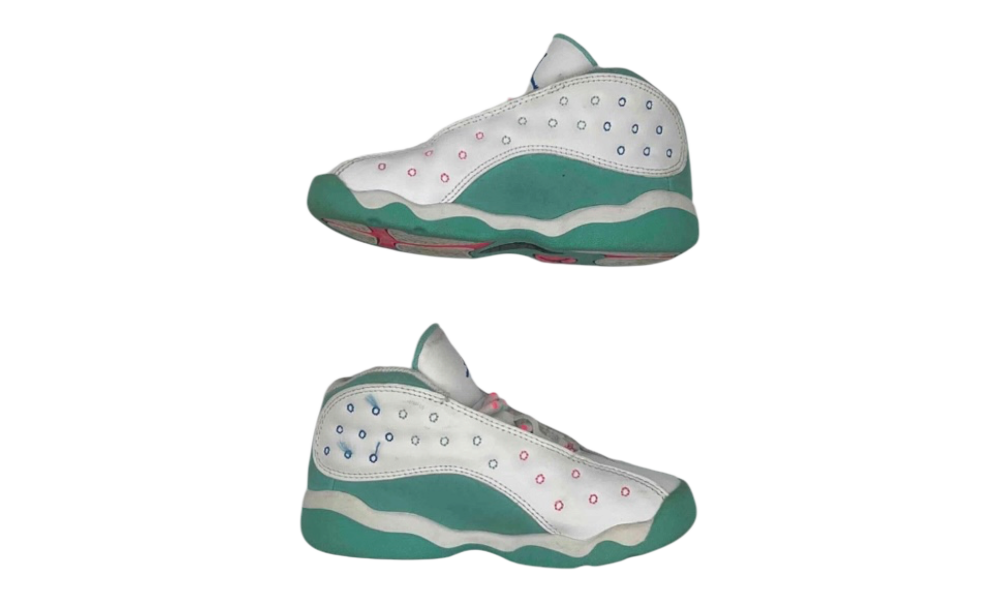 Jordan 13 Retro White Soar Green Pink (TD) (PreOwned) (No Box)