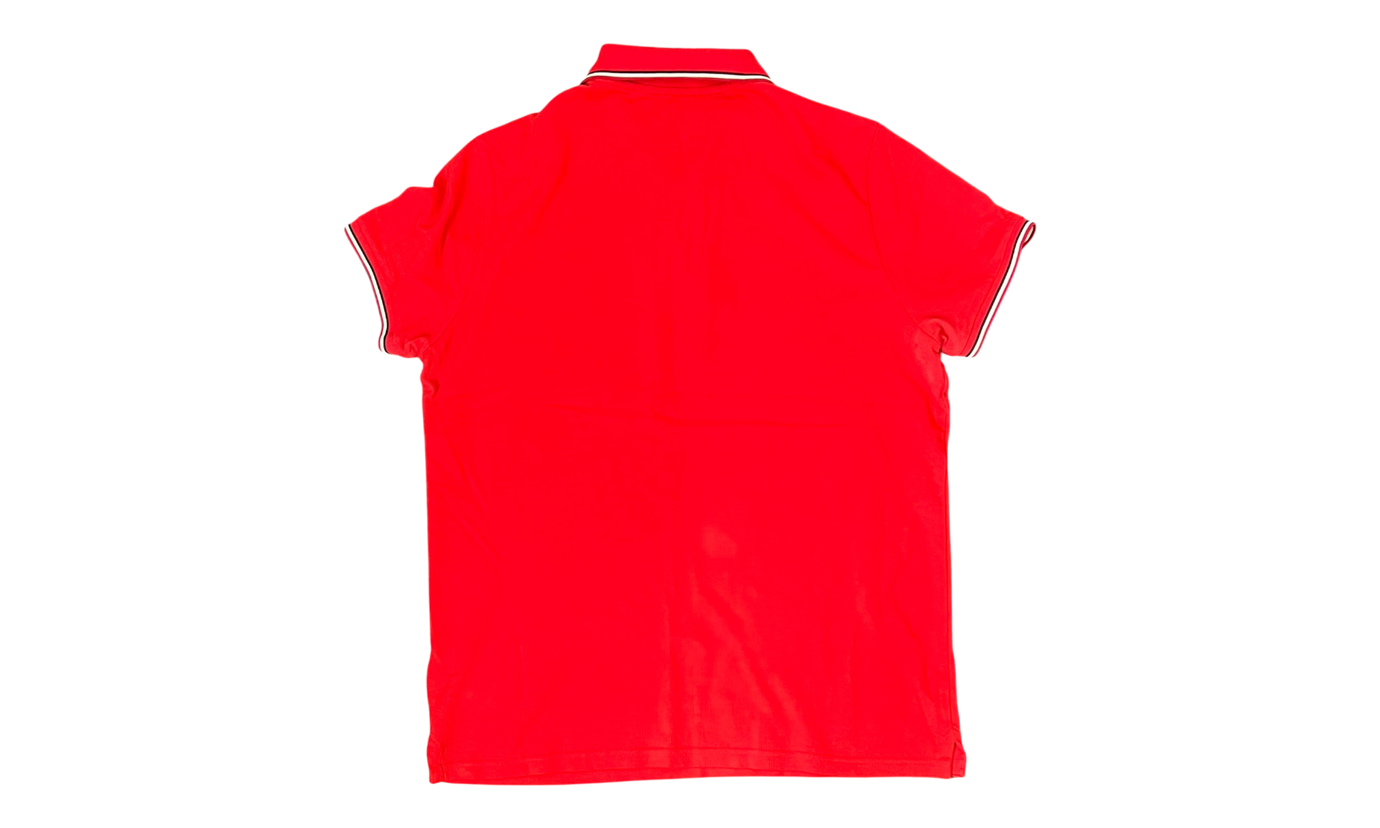 Moncler Tri-Color Trim Red Polo T-Shirt (PreOwned)