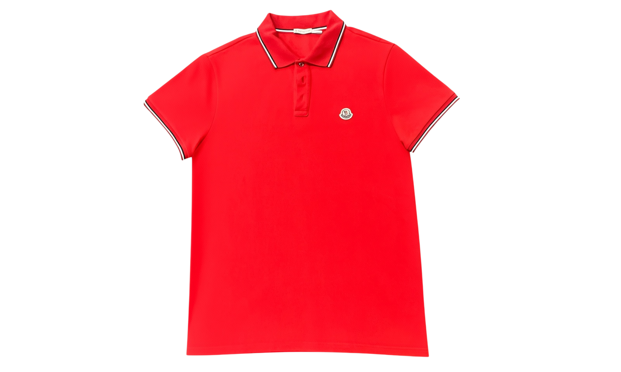 Moncler Tri-Color Trim Red Polo T-Shirt (PreOwned)