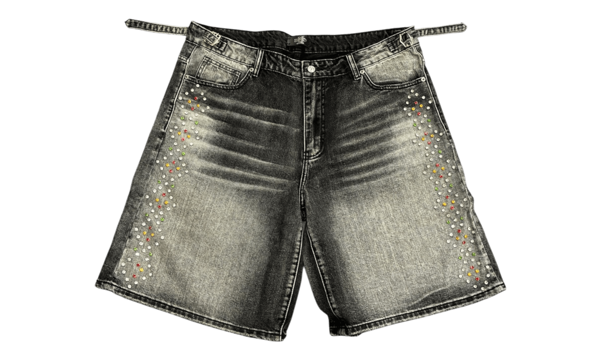 HMDD Black Crystal Denim Shorts