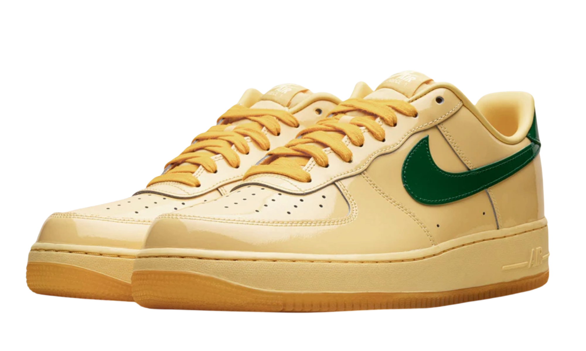 Nike Air Force 1 Low Patent Leather Topaz Gold Pine Green