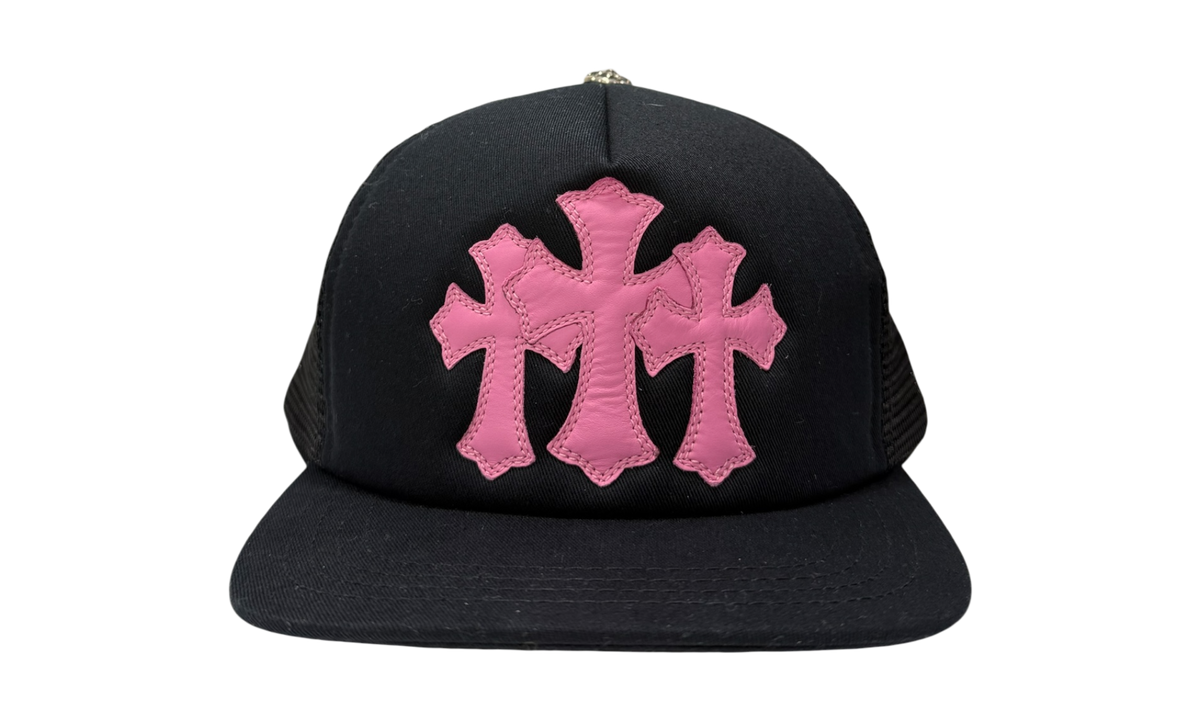 Chrome Hearts Pink Cross Black Trucker Hat