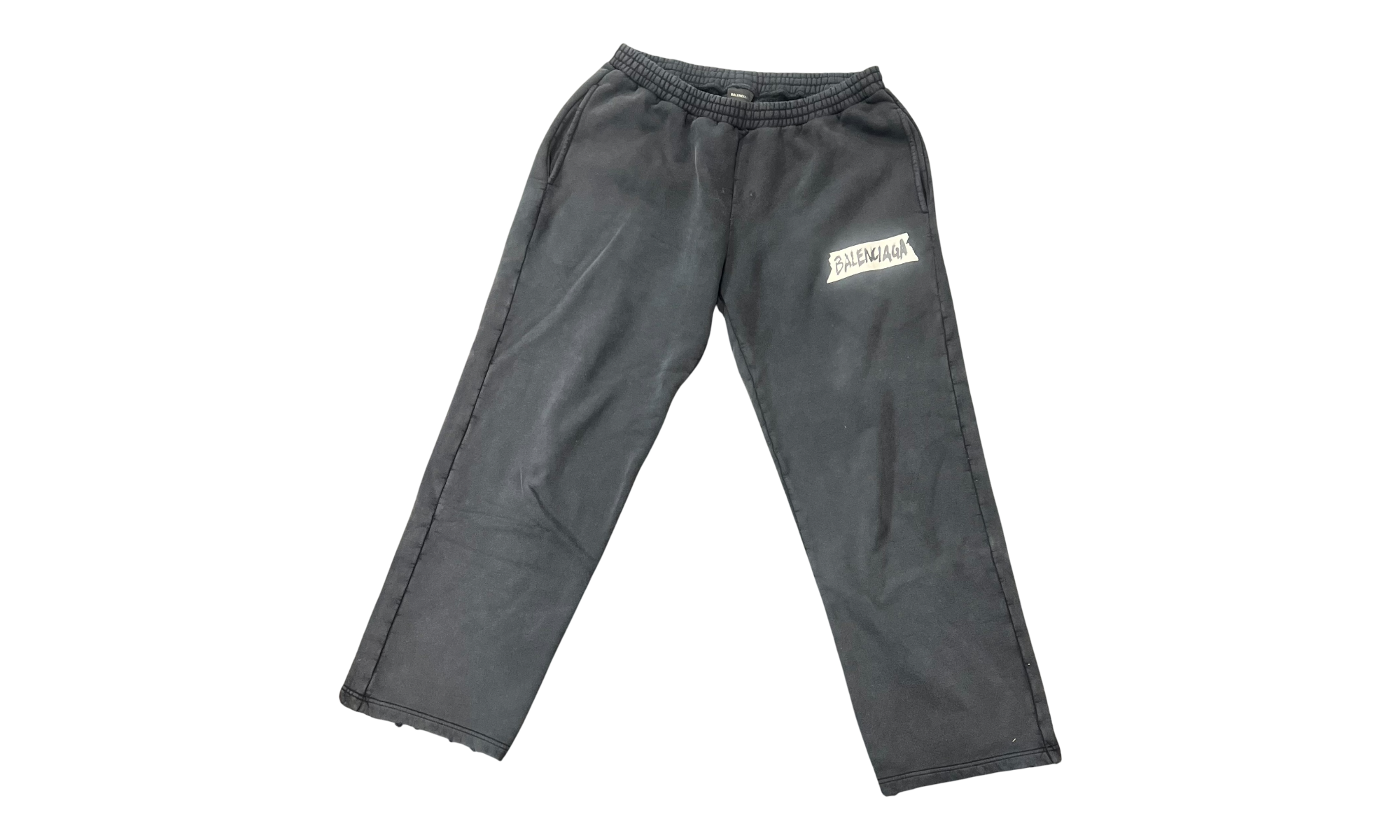 Balenciaga Masking Tape Black Baggy Sweatpants (PreOwned)