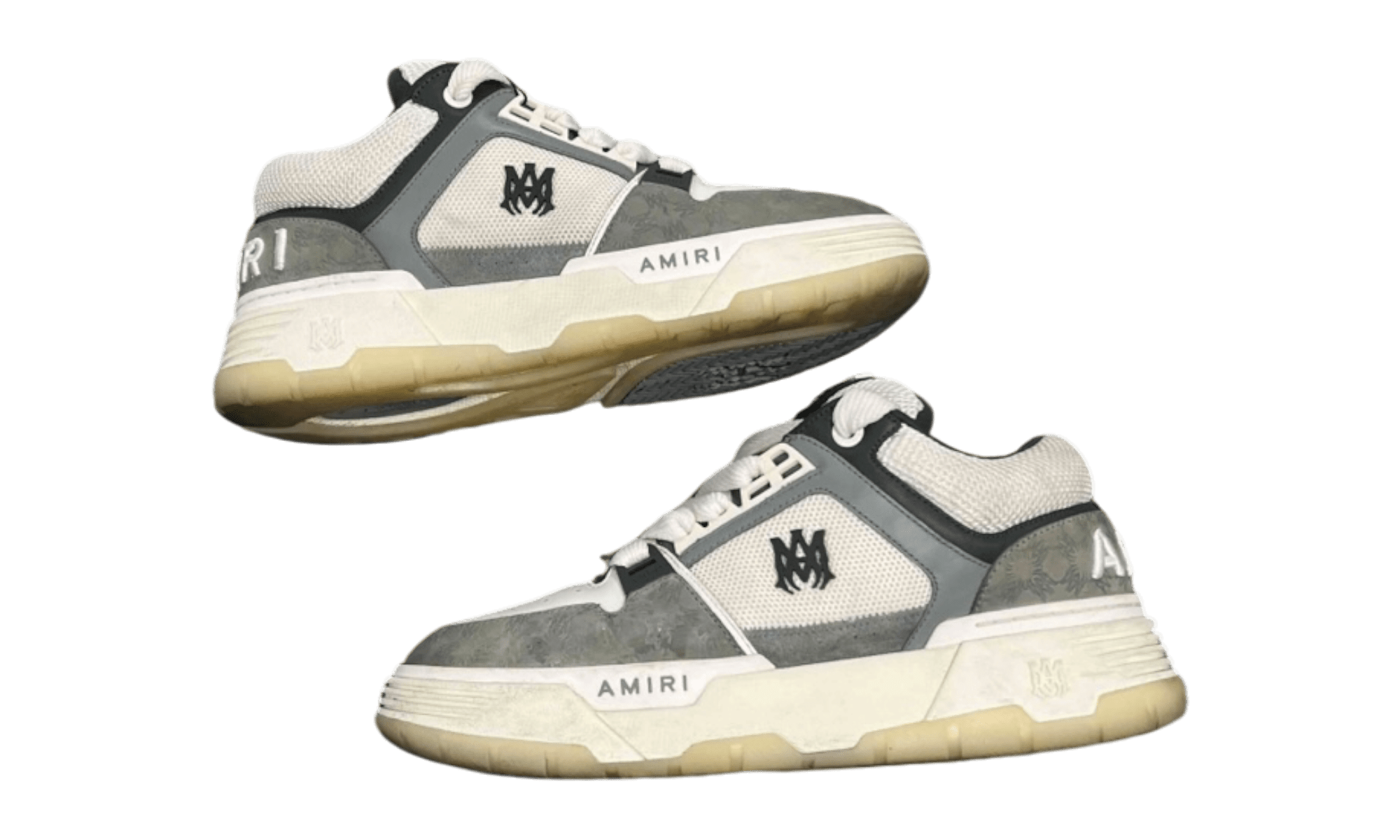 Amiri MA-1 Grey Quad Monogram Debossed (PreOwned) (No Box)