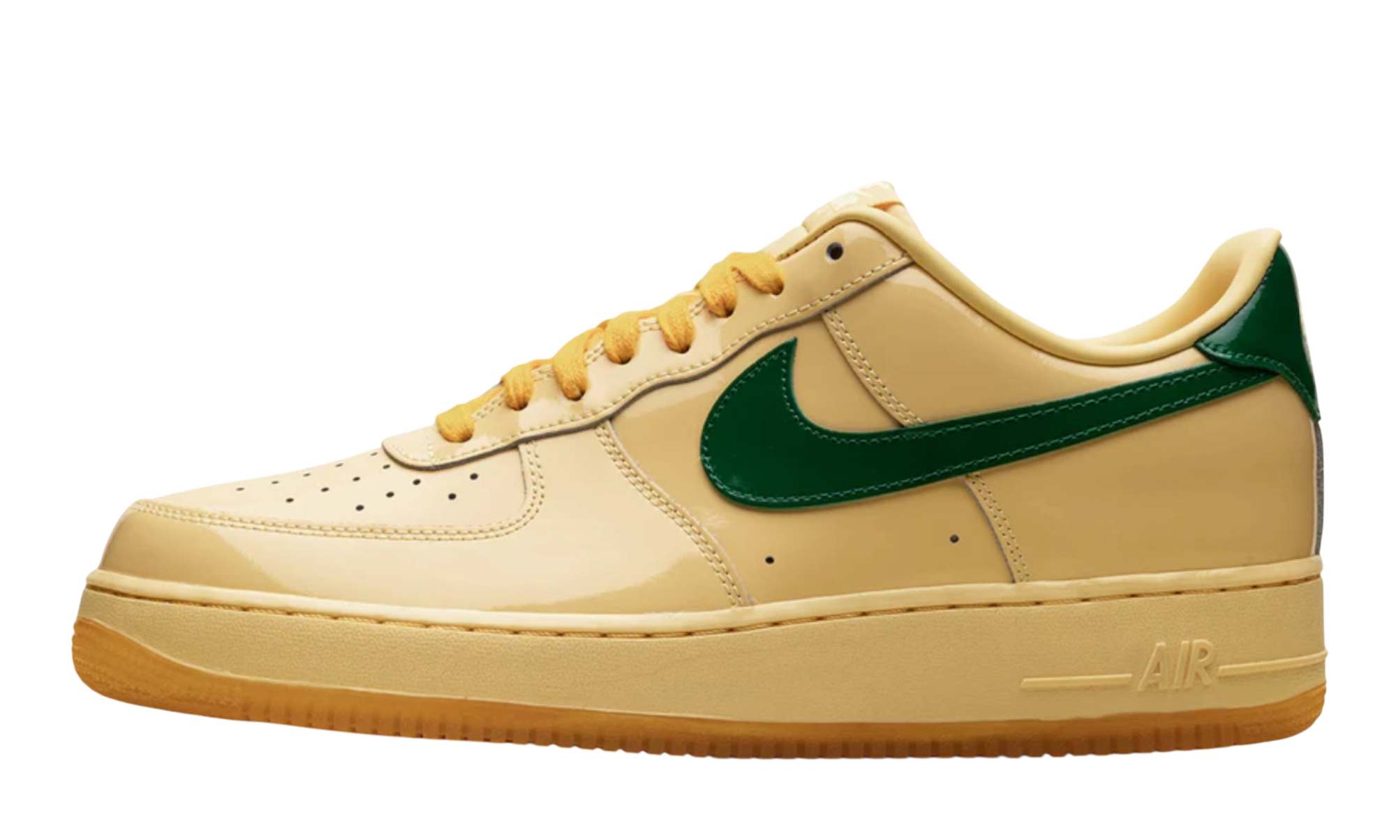 Nike Air Force 1 Low Patent Leather Topaz Gold Pine Green