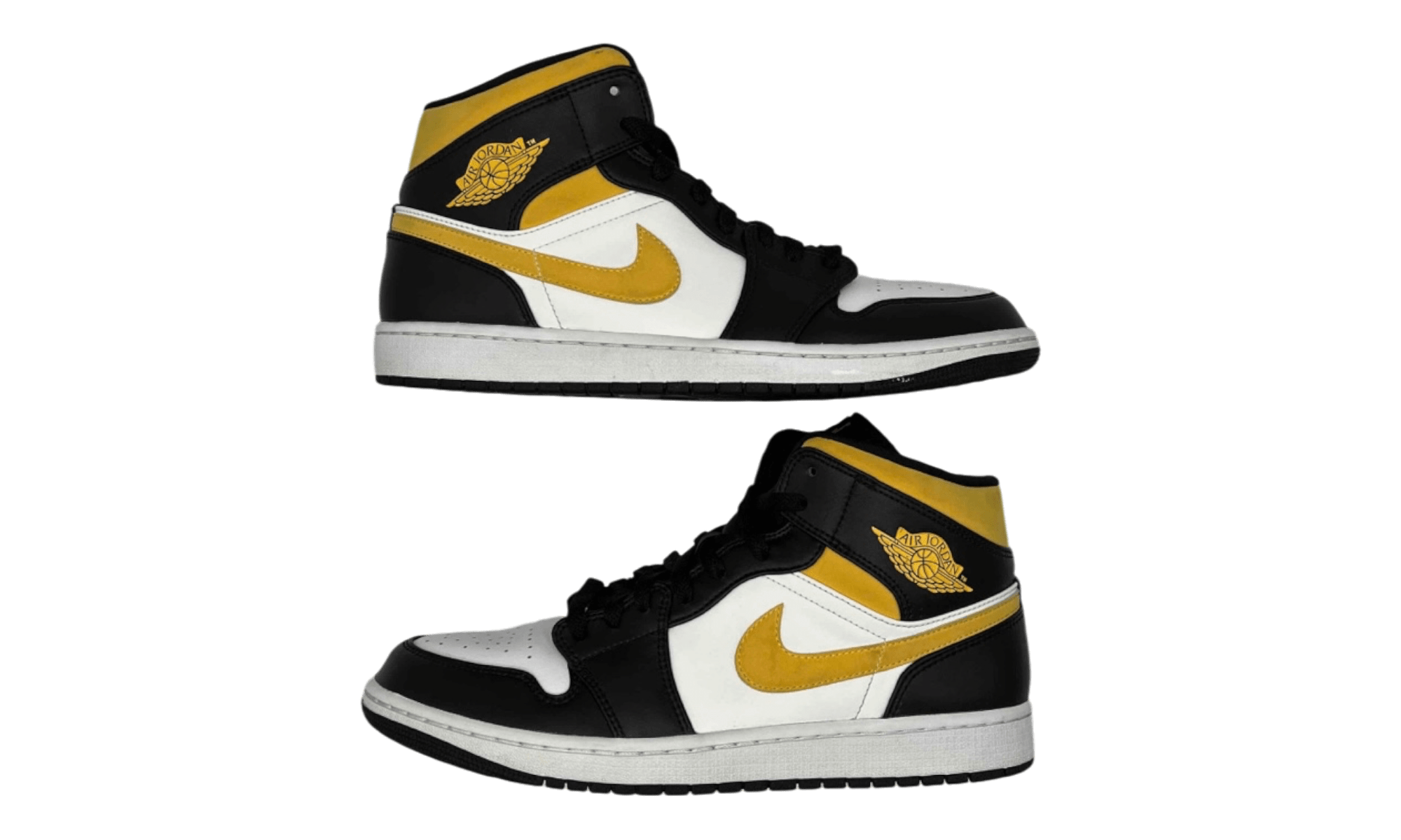 Jordan 1 Mid White Pollen Black (PreOwned) (No Box)