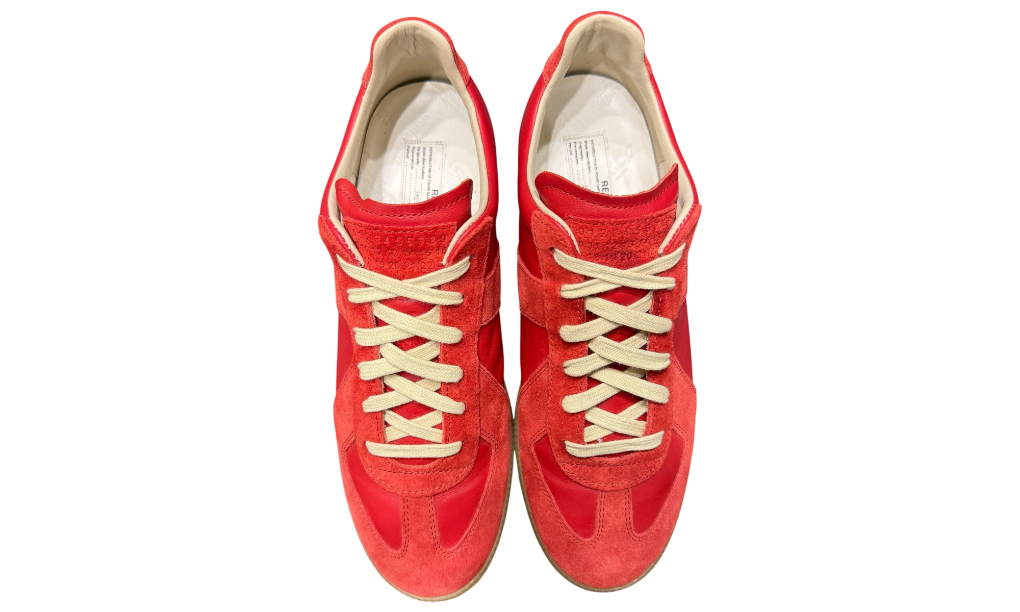 Maison Margiela Replica German Army Trainer (GAT) Red Sneaker Gum Sole