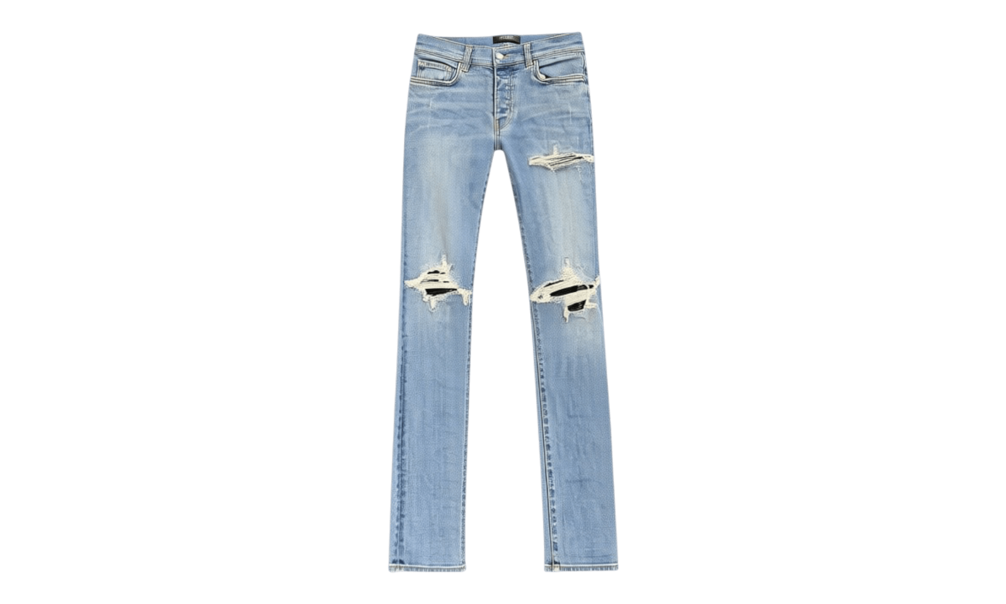 Amiri MX1 Indigo Black Patch Jeans (PreOwned)
