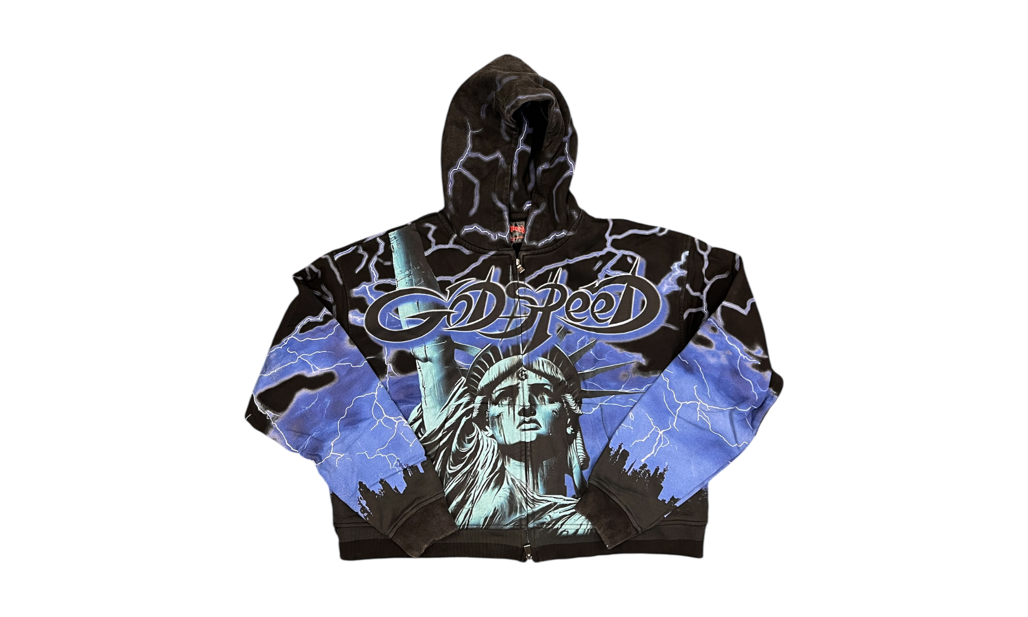 Godspeed Blue Voltage Black Zip-Up Hoodie